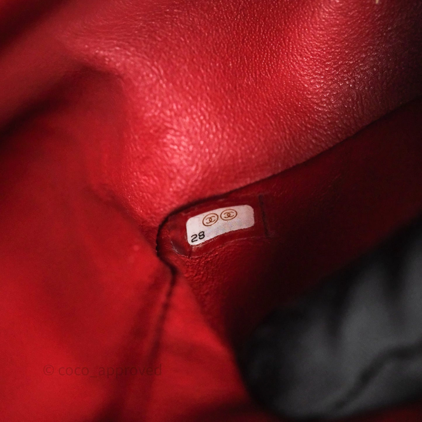 Chanel Classic M/L Medium Flap Quilted Red Caviar Gold Hardware