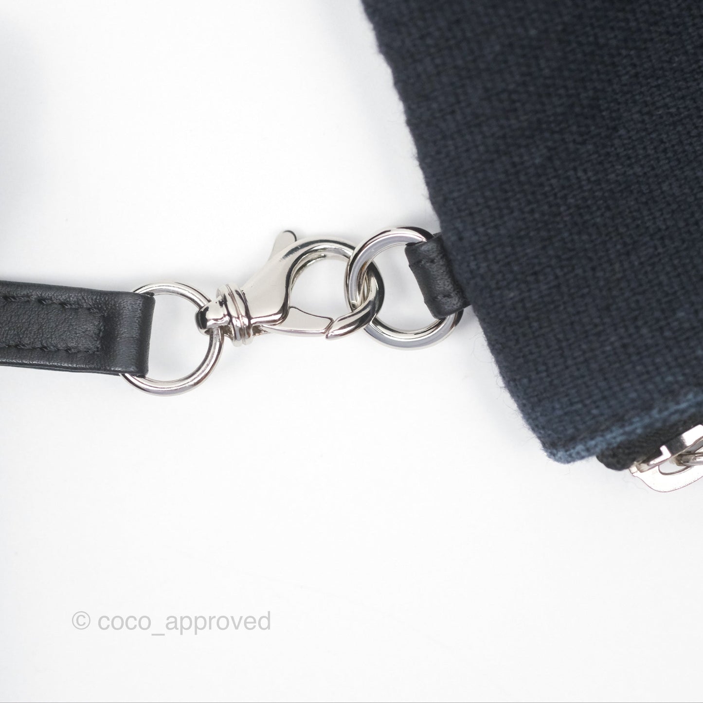 Chanel Medium Deauville Navy Canvas Silver Hardware