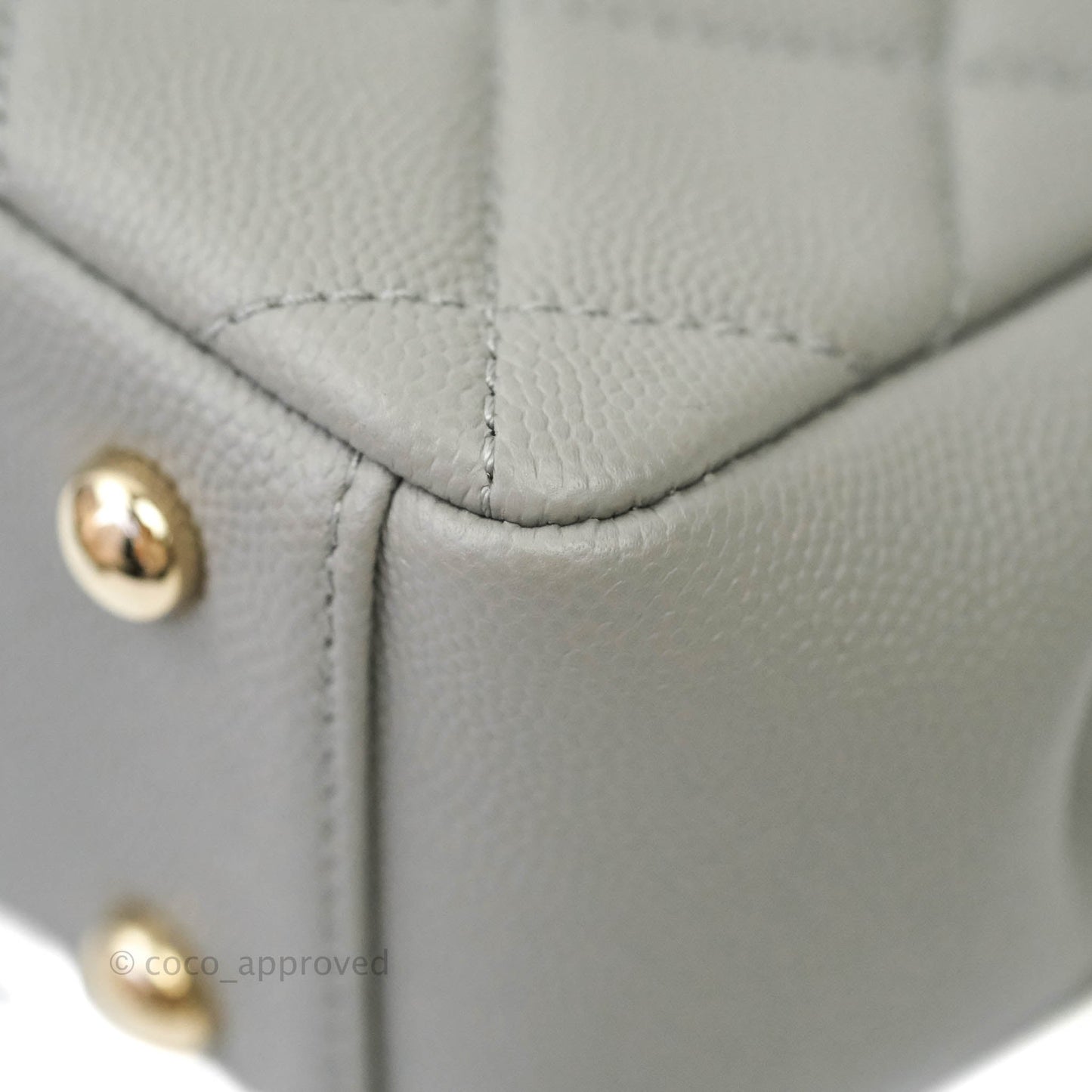 Chanel Quilted Small Business Affinity Flap Grey Caviar Gold Hardware