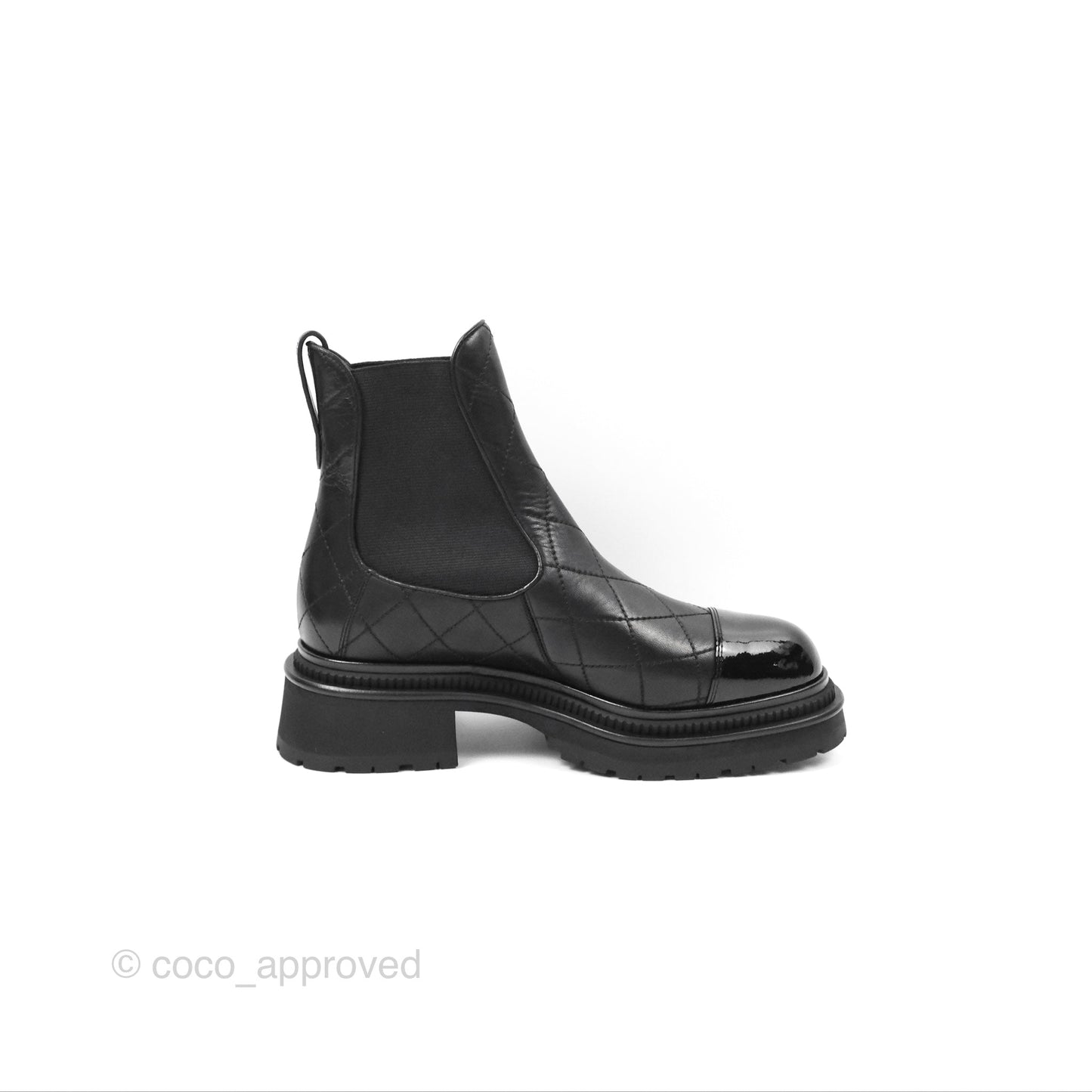 Chanel Ankle Boots Quilted Black Leather Size 39