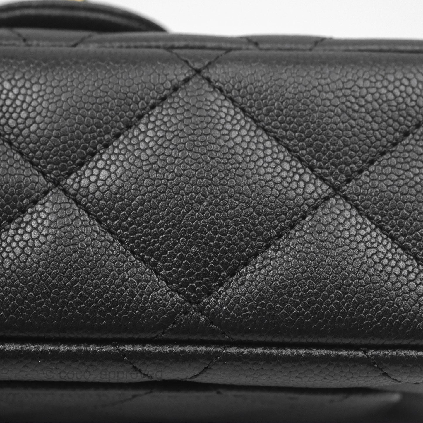 Chanel Mini Flap Bag Heart Adjustable Chain Black Caviar Aged Gold Hardware