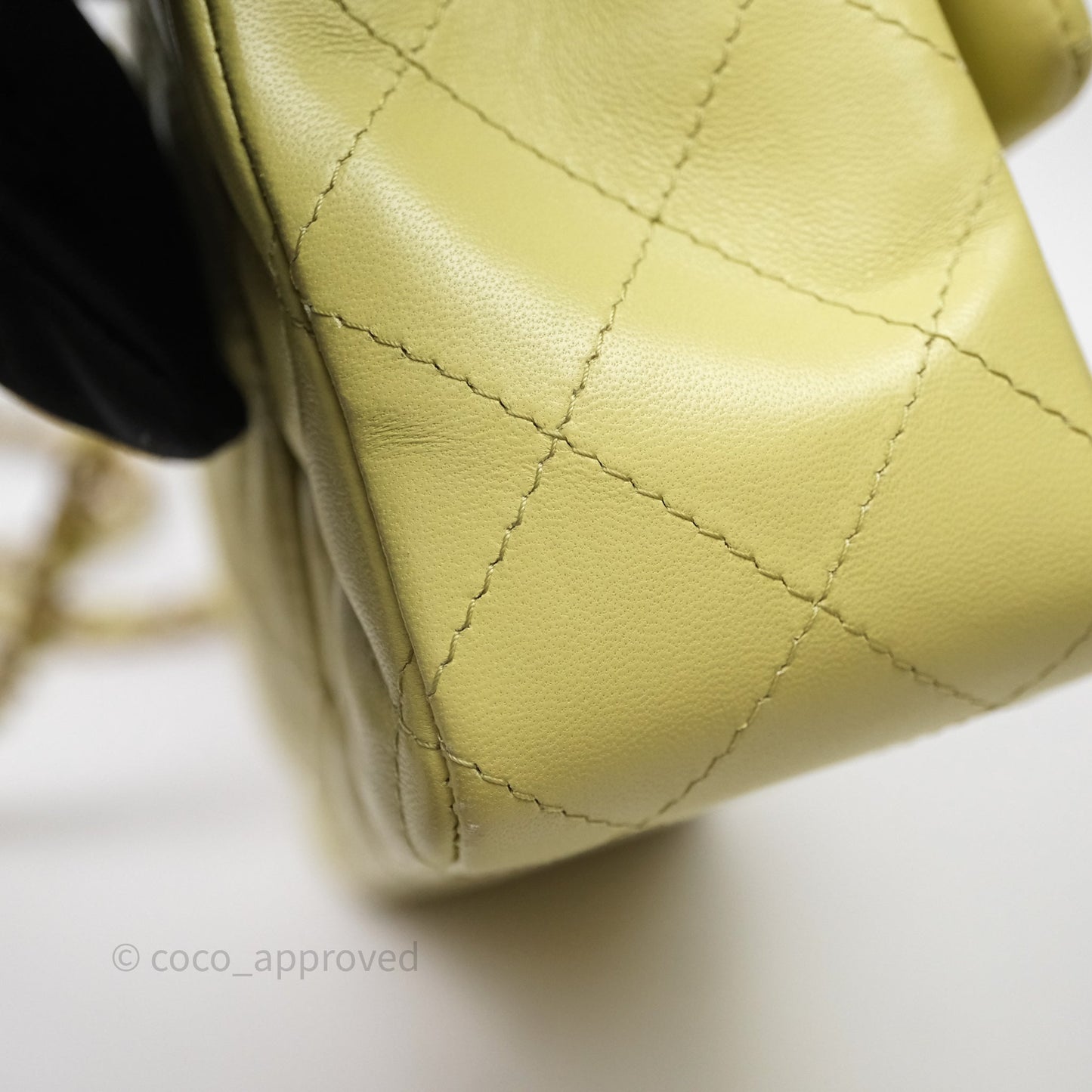 Chanel Mini Rectangular Flap Quilted Green Lambskin Gold Hardware