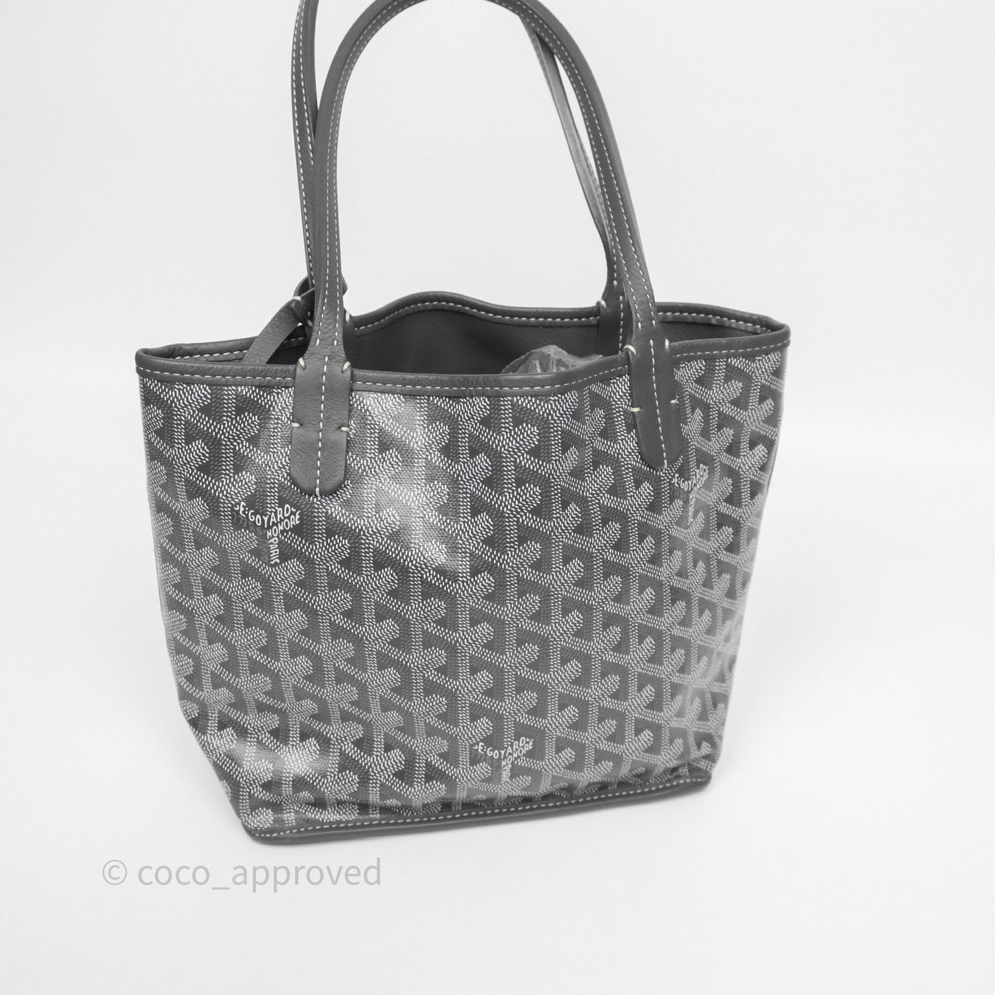 Goyard Anjou Mini Bag Goyardine Canvas Grey