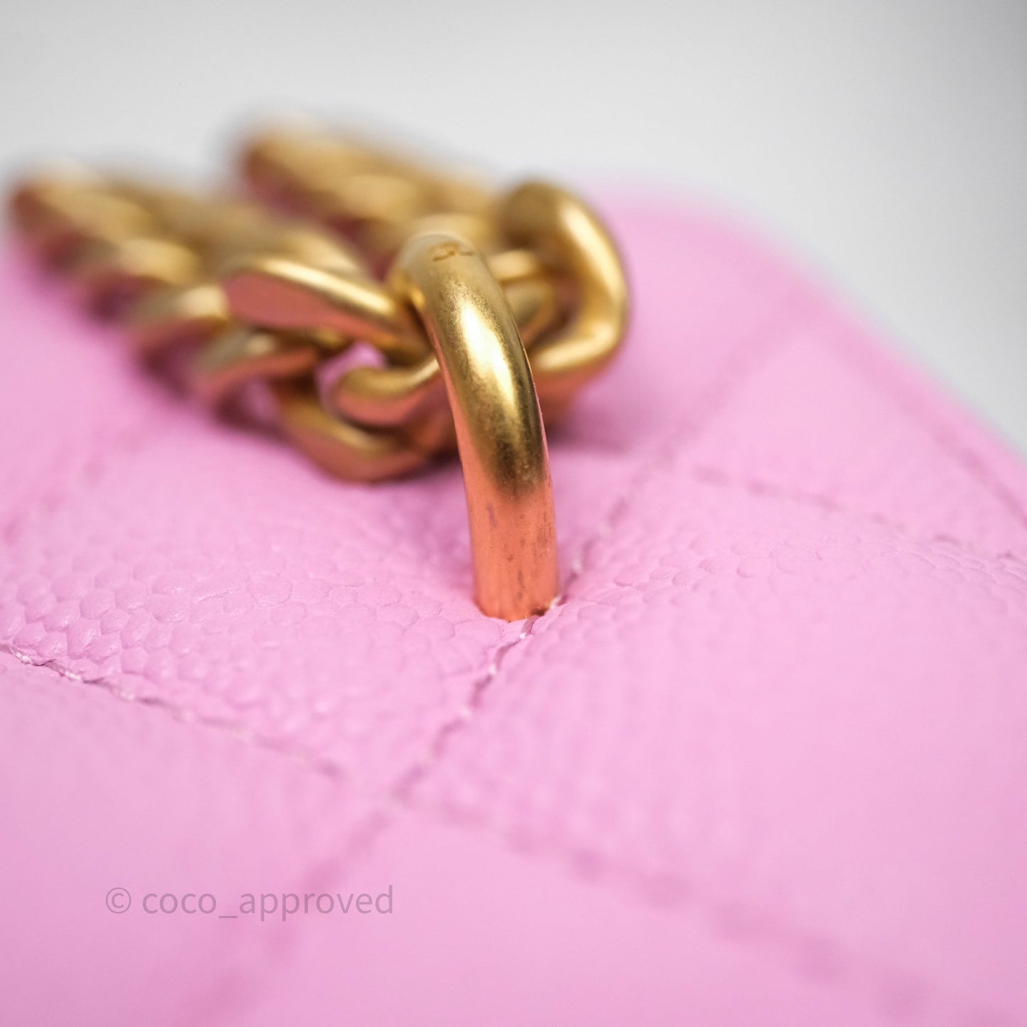 Chanel Vanity with Heart Adjustable Chain Pink Caviar Aged Gold Hardware
