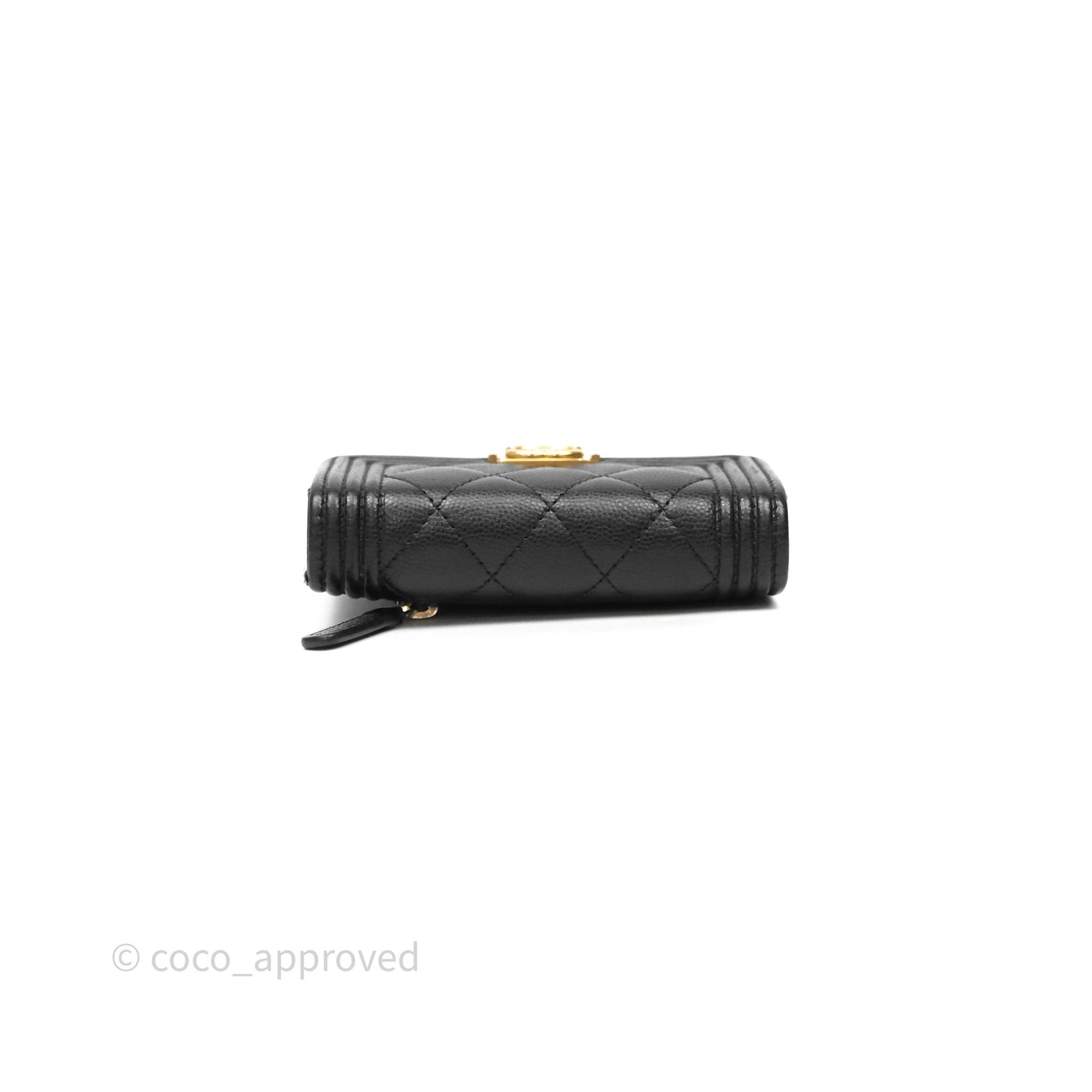 Chanel Small Boy Flap Wallet Black Caviar Gold Hardware