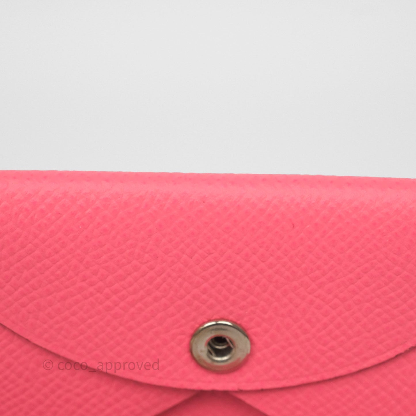 Hermès Calvi Card Holder Rose Azalee 8W Epsom Palladium Hardware