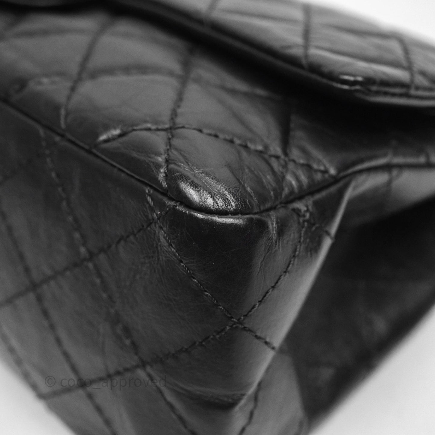 Chanel Quilted 2.55 Reissue 226 Flap Bag Black Aged Calfskin Gold Hardware