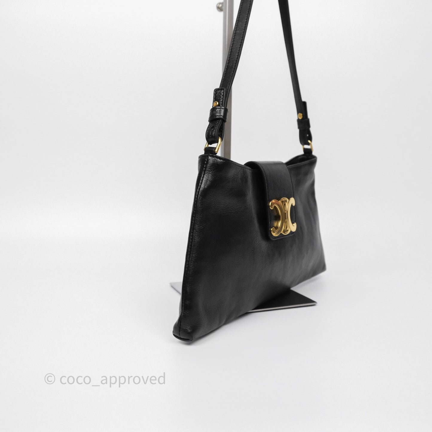 Celine Wiltern Clutch Black Calfskin