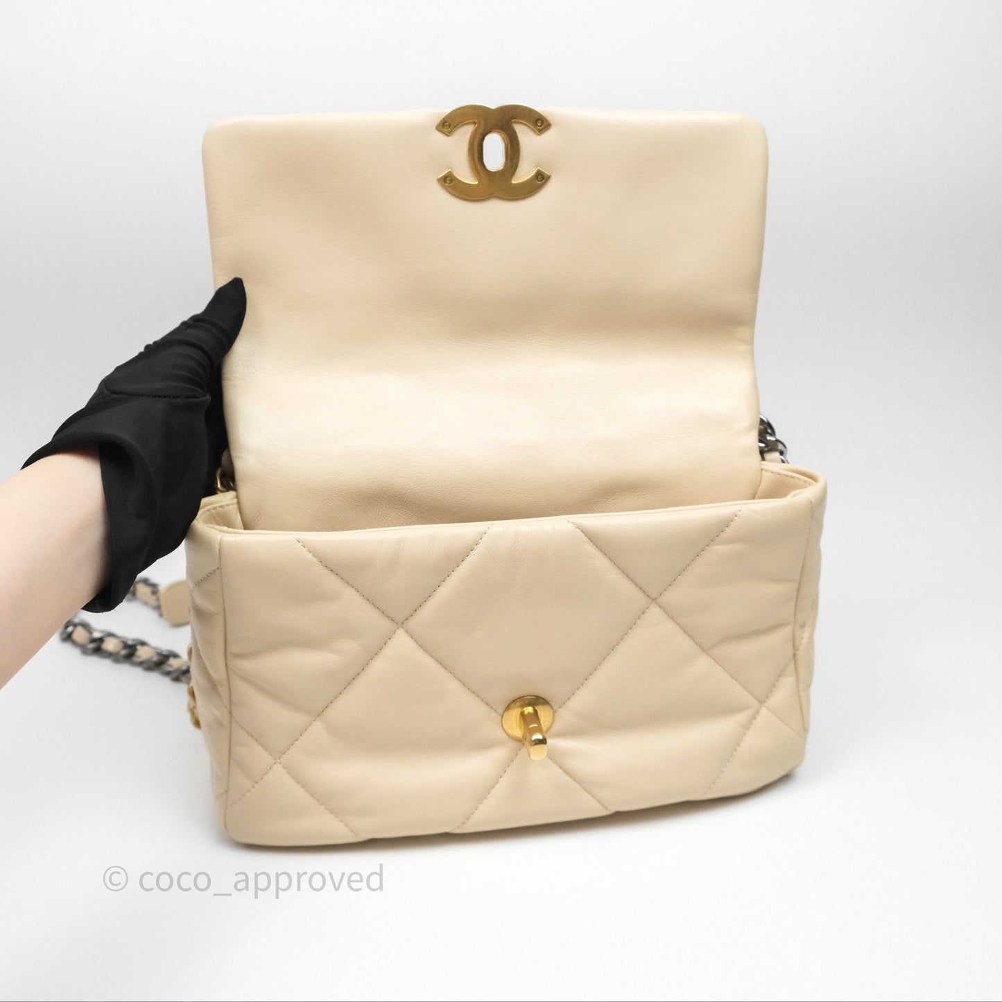 Chanel 19 Small Beige Mixed Hardware