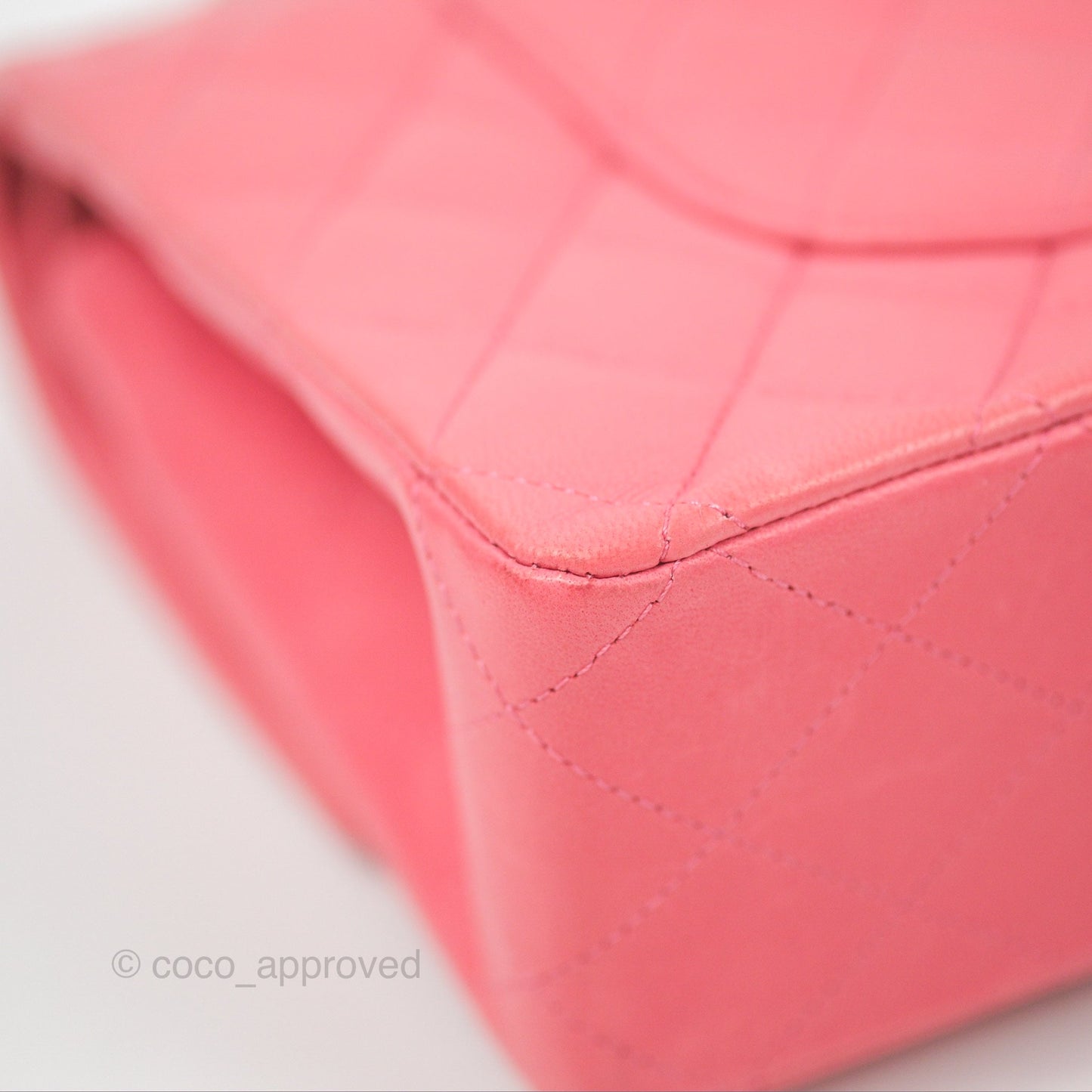 Chanel Classic M/L Medium Flap Quilted Pink Lambskin Silver Hardware