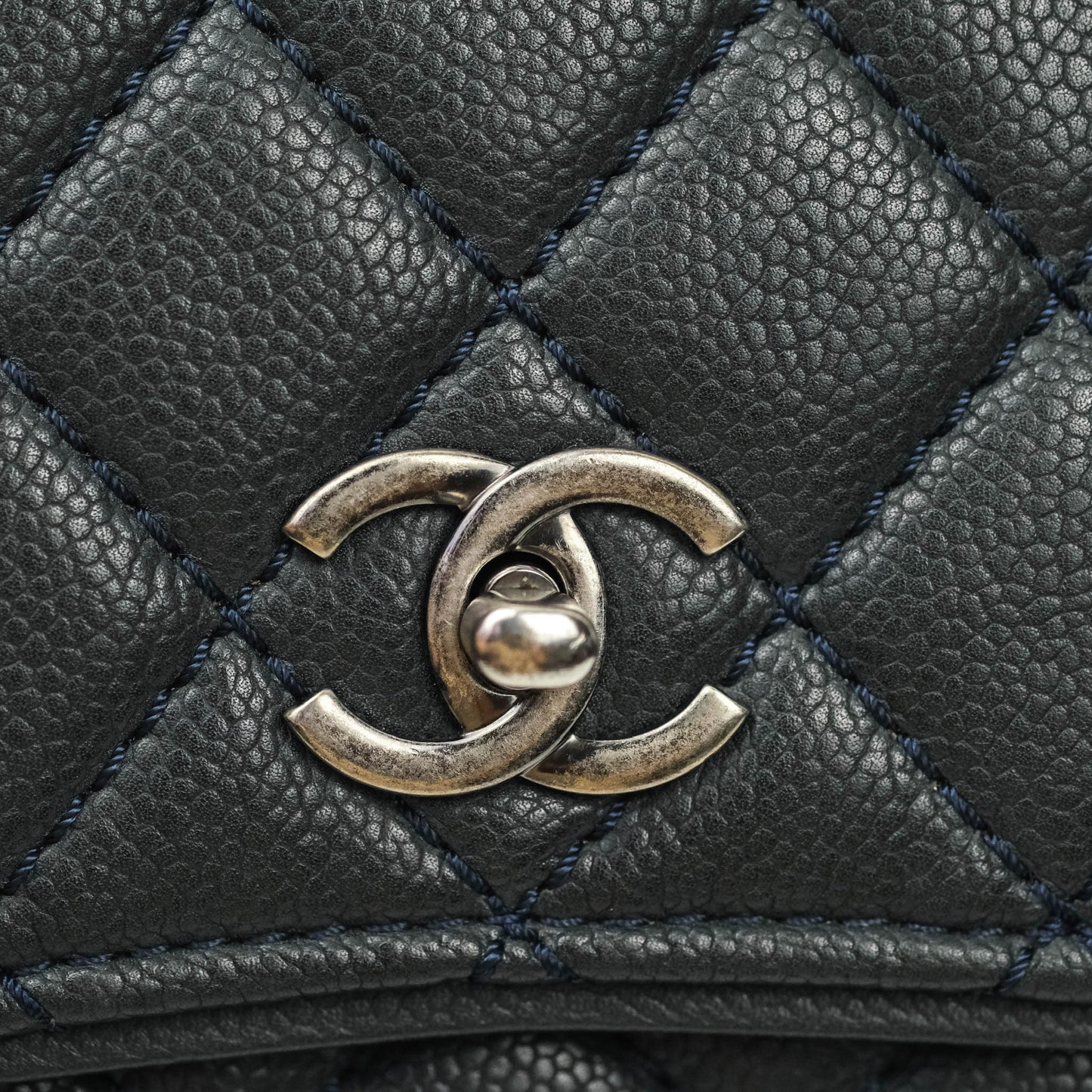 Chanel Medium Flap Caviar Ruthenium Hardware