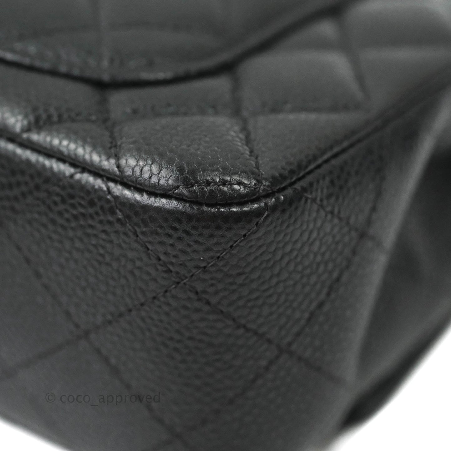 Chanel Classic Quilted Mini Rectangular Flap Pearly Grey Caviar Gold Hardware