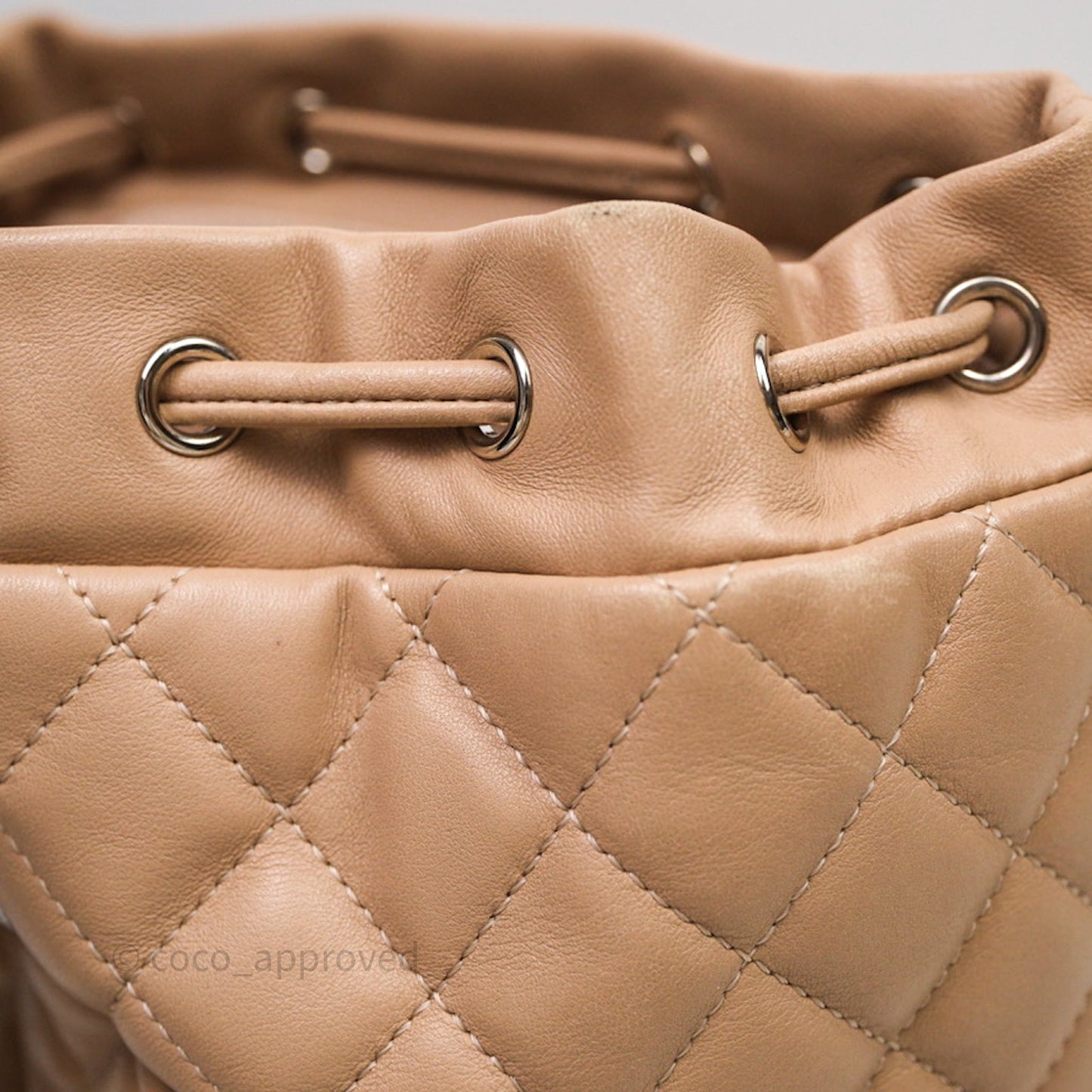 Chanel Quilted Small Urban Spirit Backpack Beige Lambskin Silver Hardware