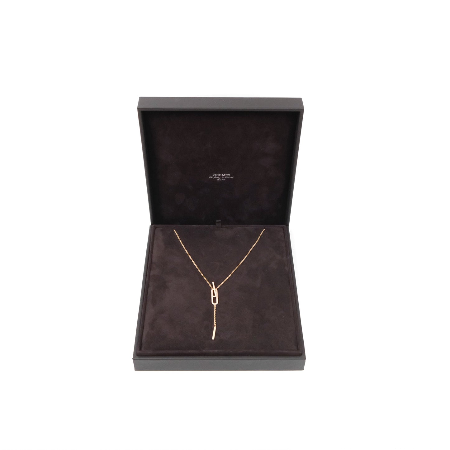 Hermès Ever Chaine D'ancre Lariat Necklace Rose Gold