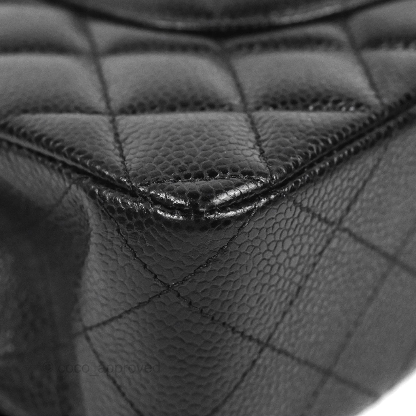 Chanel Classic M/L Medium Flap Quilted Black Caviar Silver Hardware