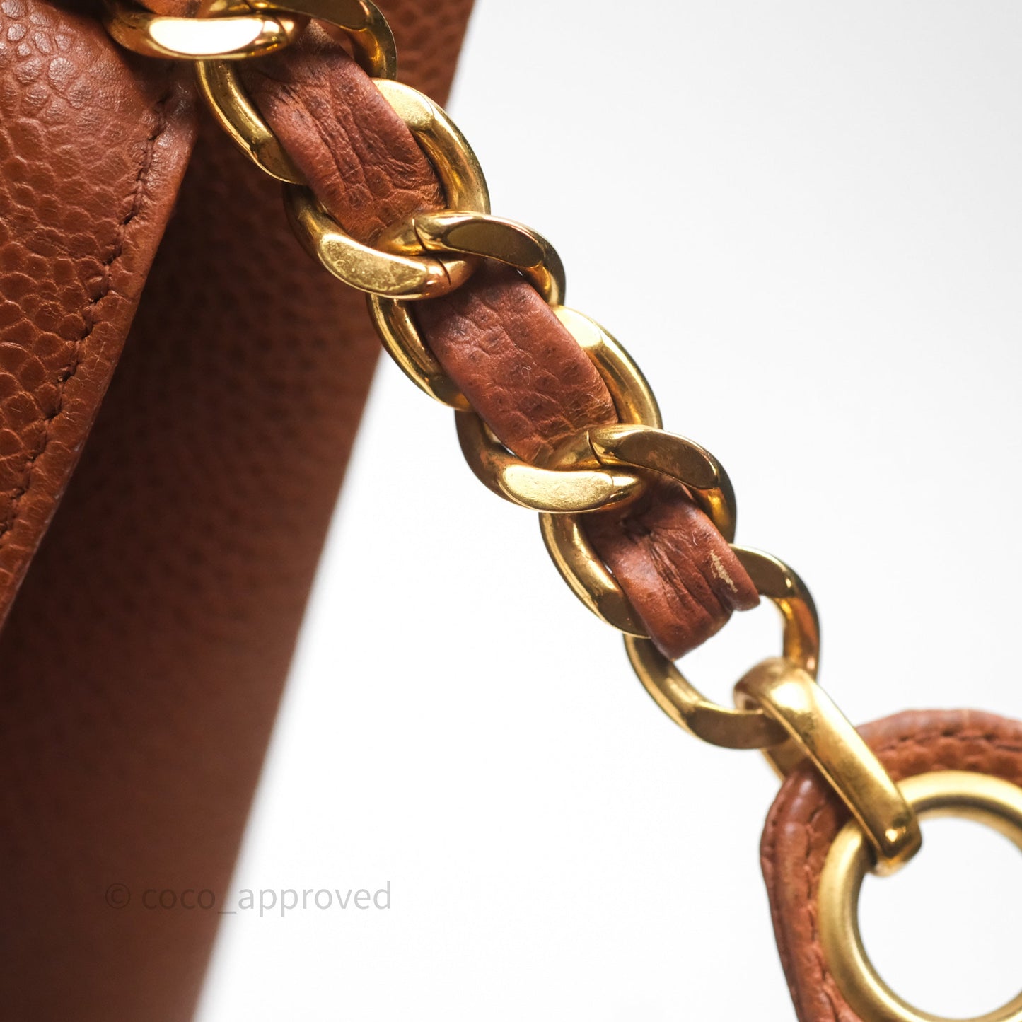 Chanel Vintage Tote Caramel Caviar 24K Gold Hardware