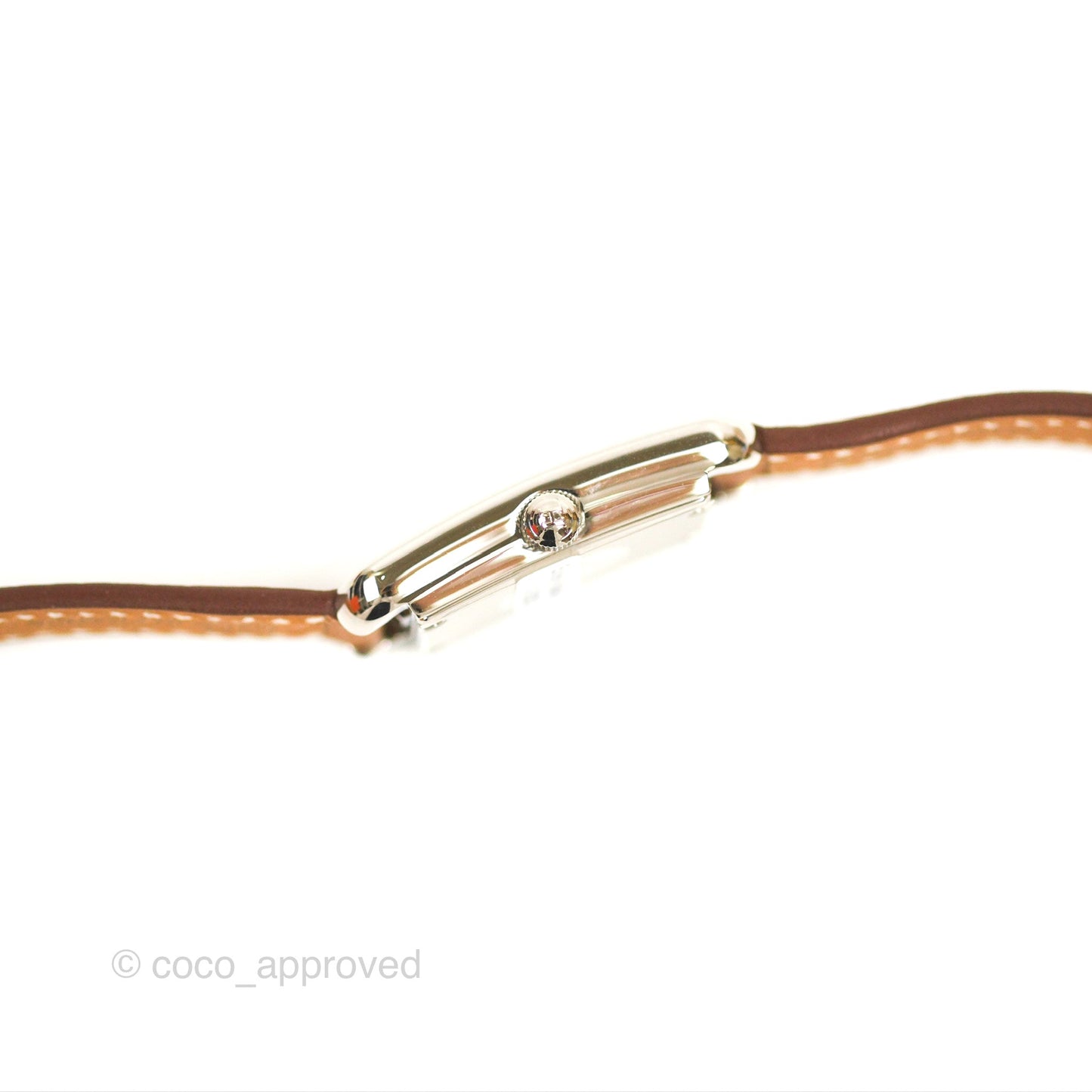 Hermès Nantucket Watch PM Gold Chesnut Epsom Palladium Hardware