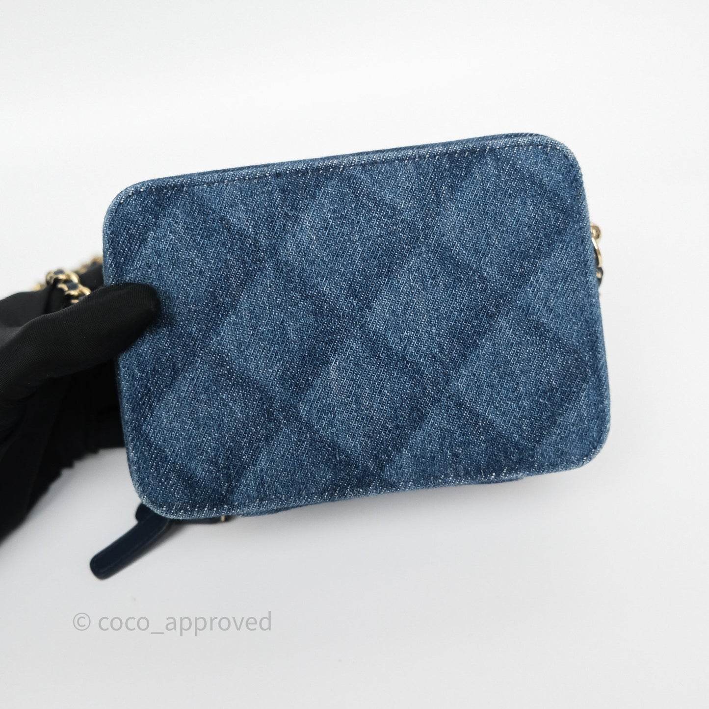 Chanel Camera Bag Quilted Denim Gold Hardware