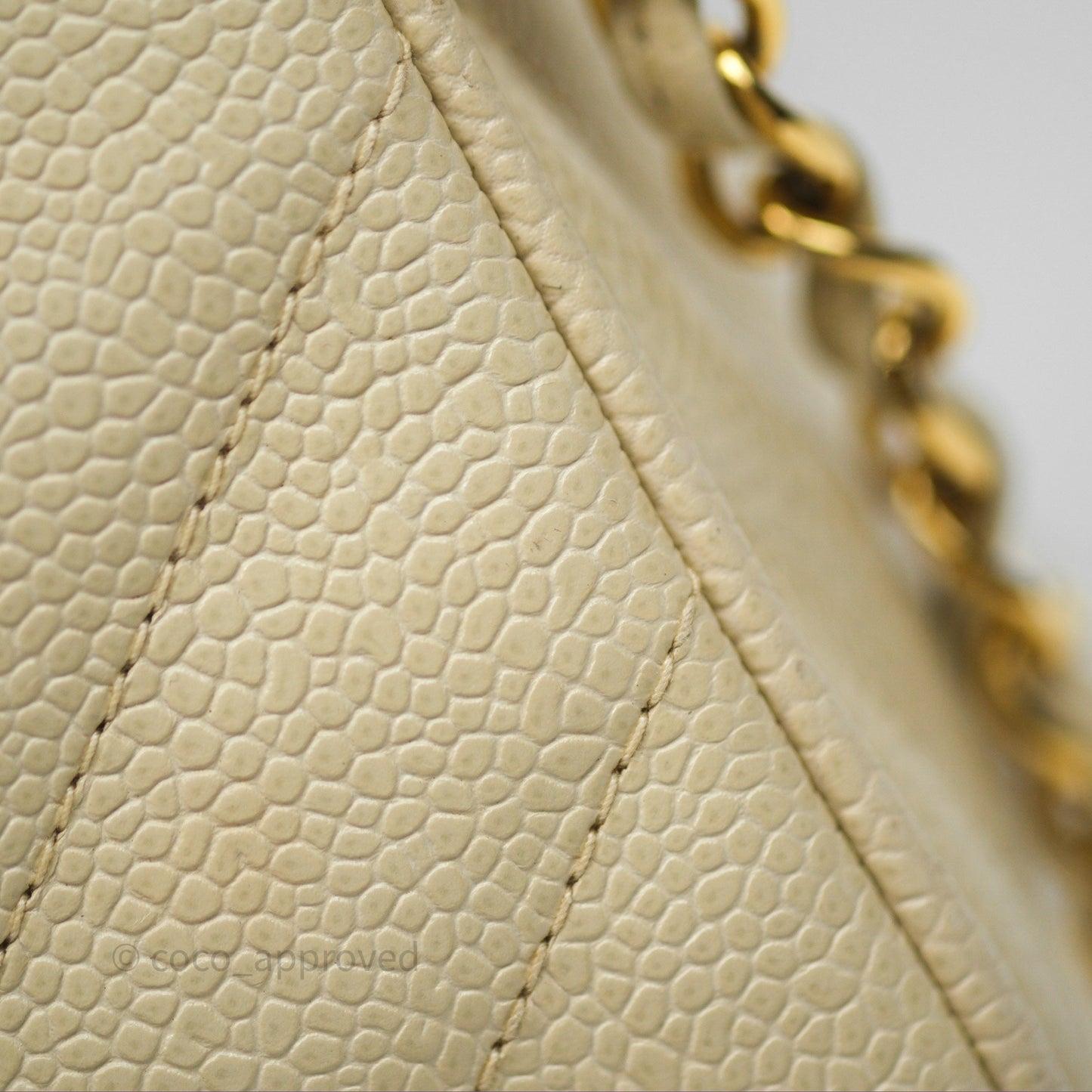 Chanel Vintage Chevron Camera Bag Light Beige Caviar Gold Hardware