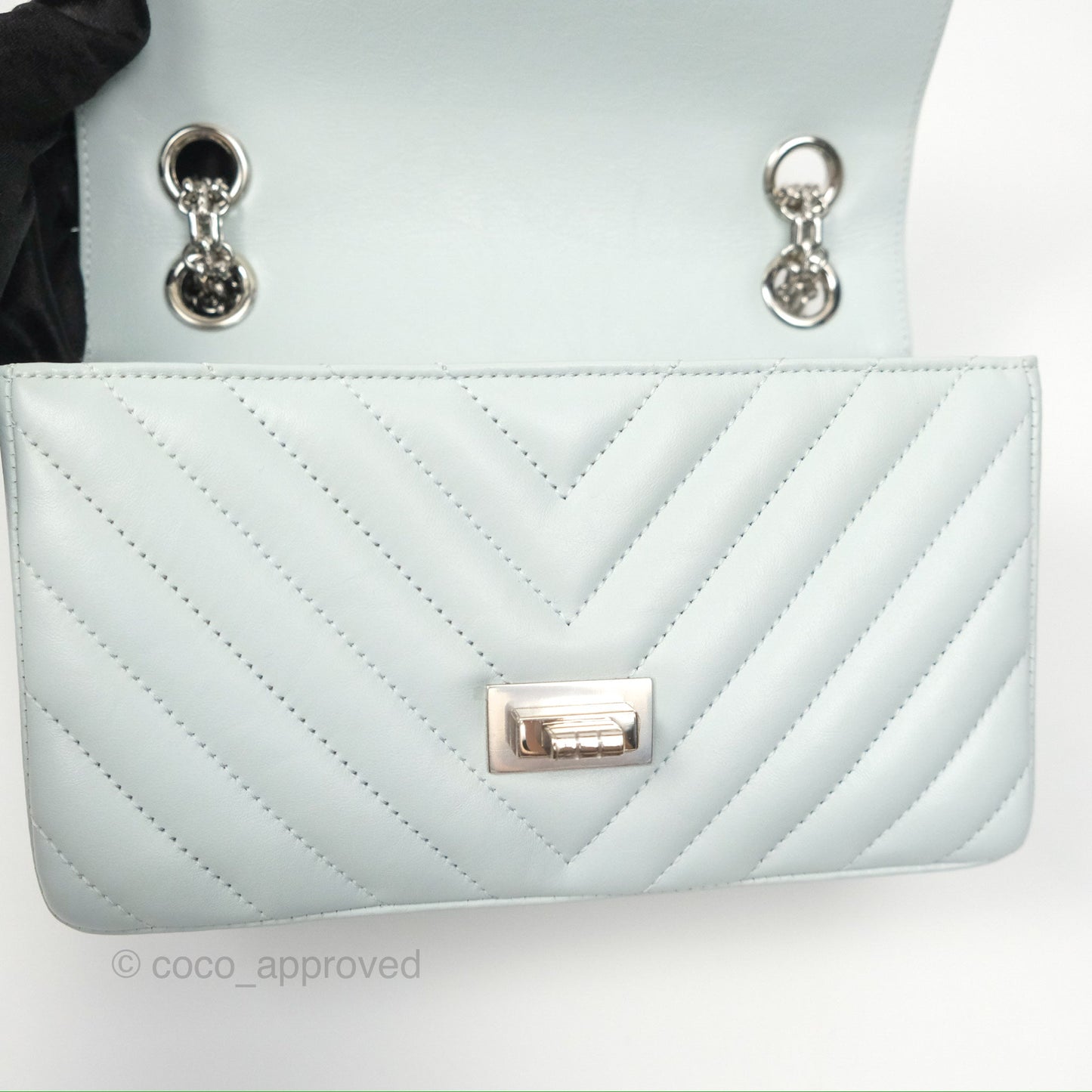 Chanel Mini Reissue 224 Blue Aged Calfskin Silver Hardware