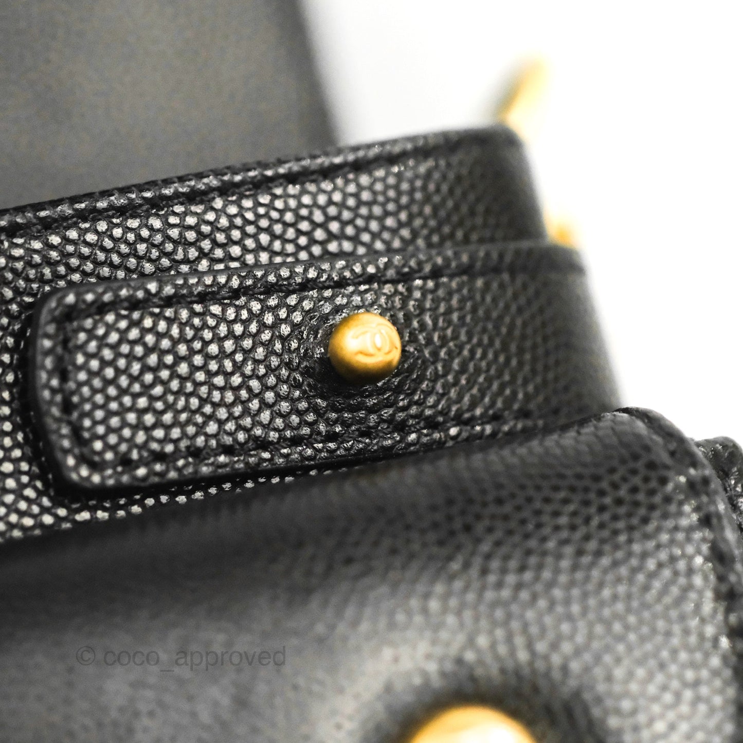 Chanel Mini Messenger Bag Black Caviar Aged Gold Hardware 21K