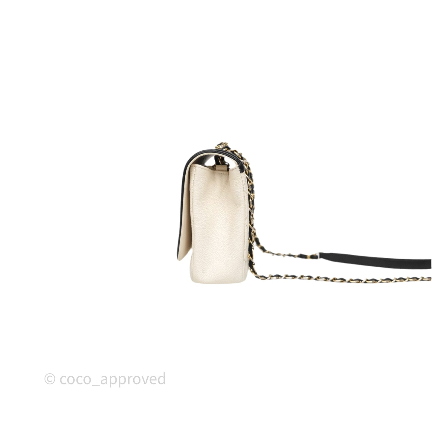 Chanel Quilted Medium CC Filigree Flap White/ Black Caviar