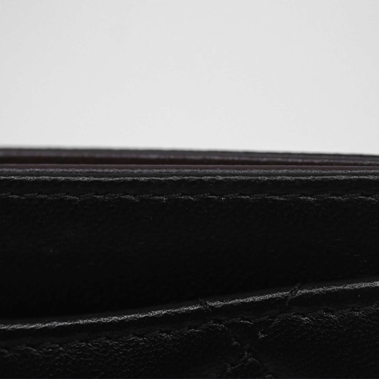 Chanel Classic Flat Card Holder Black Lambskin Silver Hardware