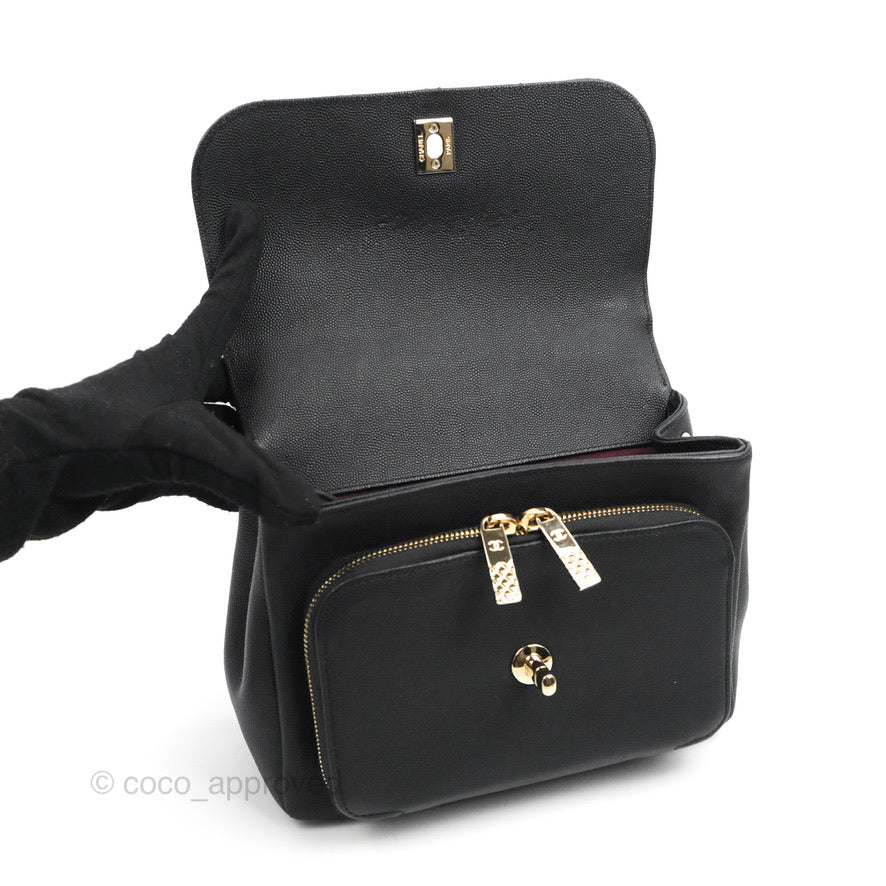 Chanel Quilted Medium Business Affinity Flap Black Caviar Gold Hardware