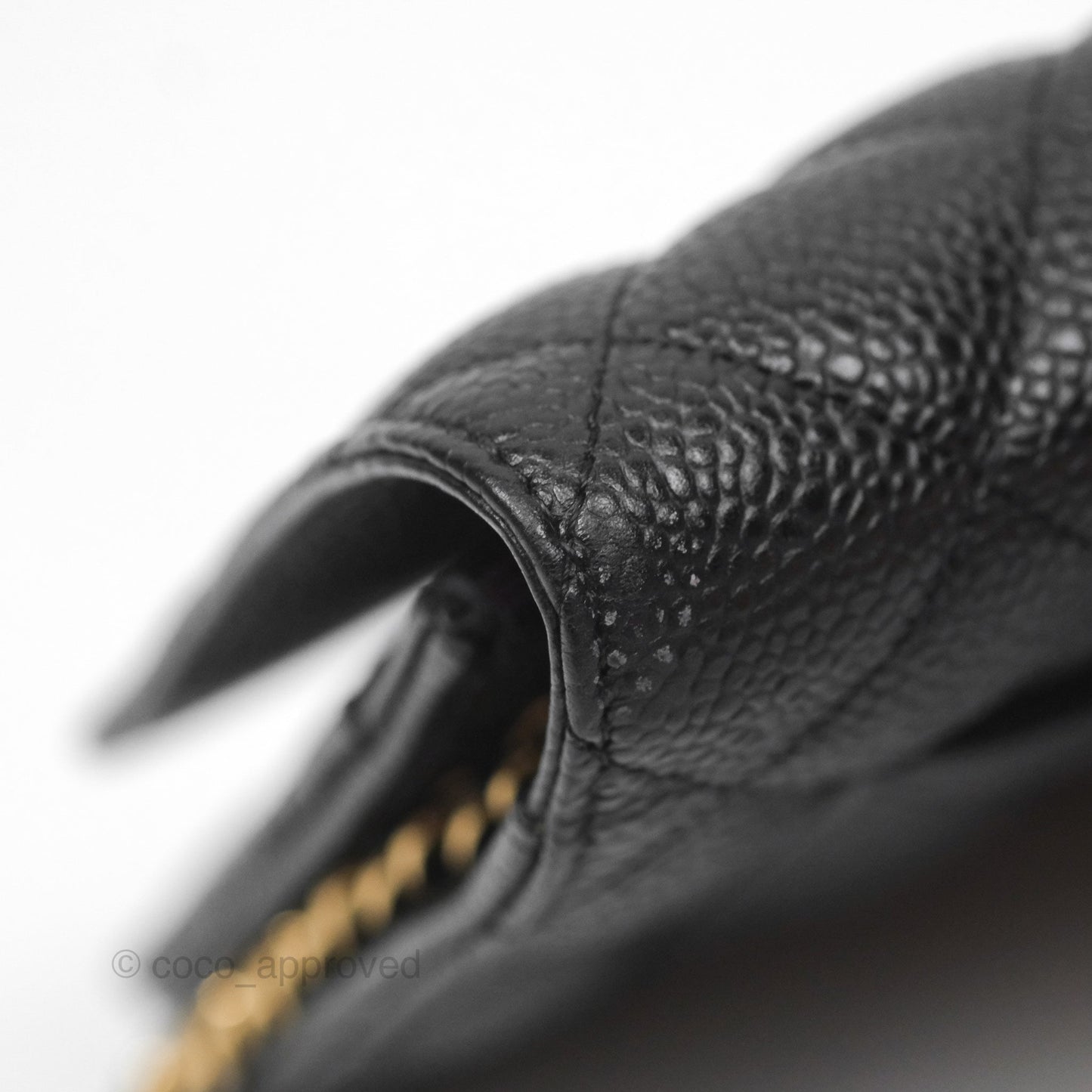 Chanel Classic Wallet On Chain WOC Quilted Black Caviar Gold Hardware
