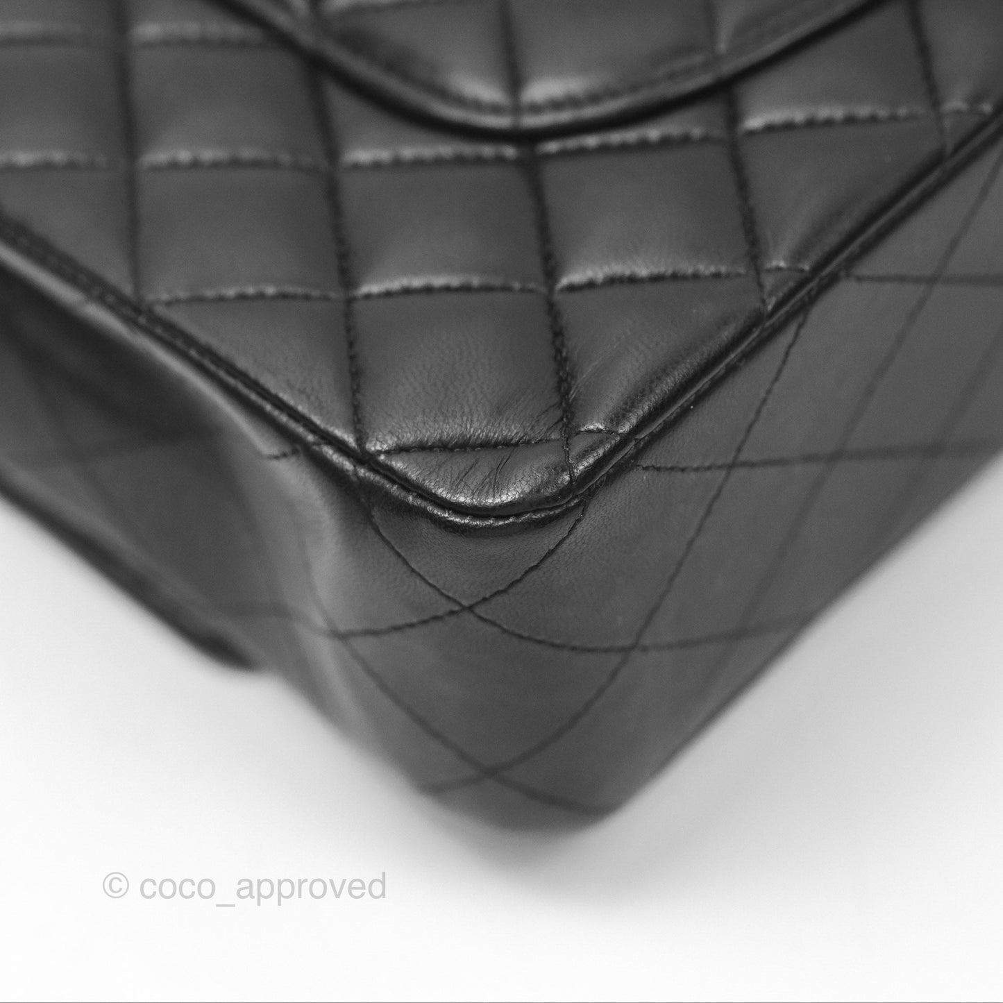 Chanel Classic M/L Medium Flap Quilted Black Lambskin Gold Hardware