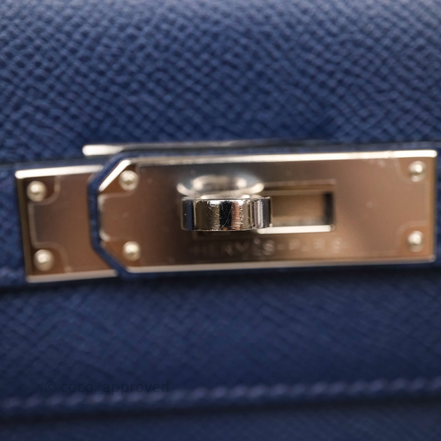 Hermes Kelly 32 Bleu Saphir 73 Epsom Palladium Hardware
