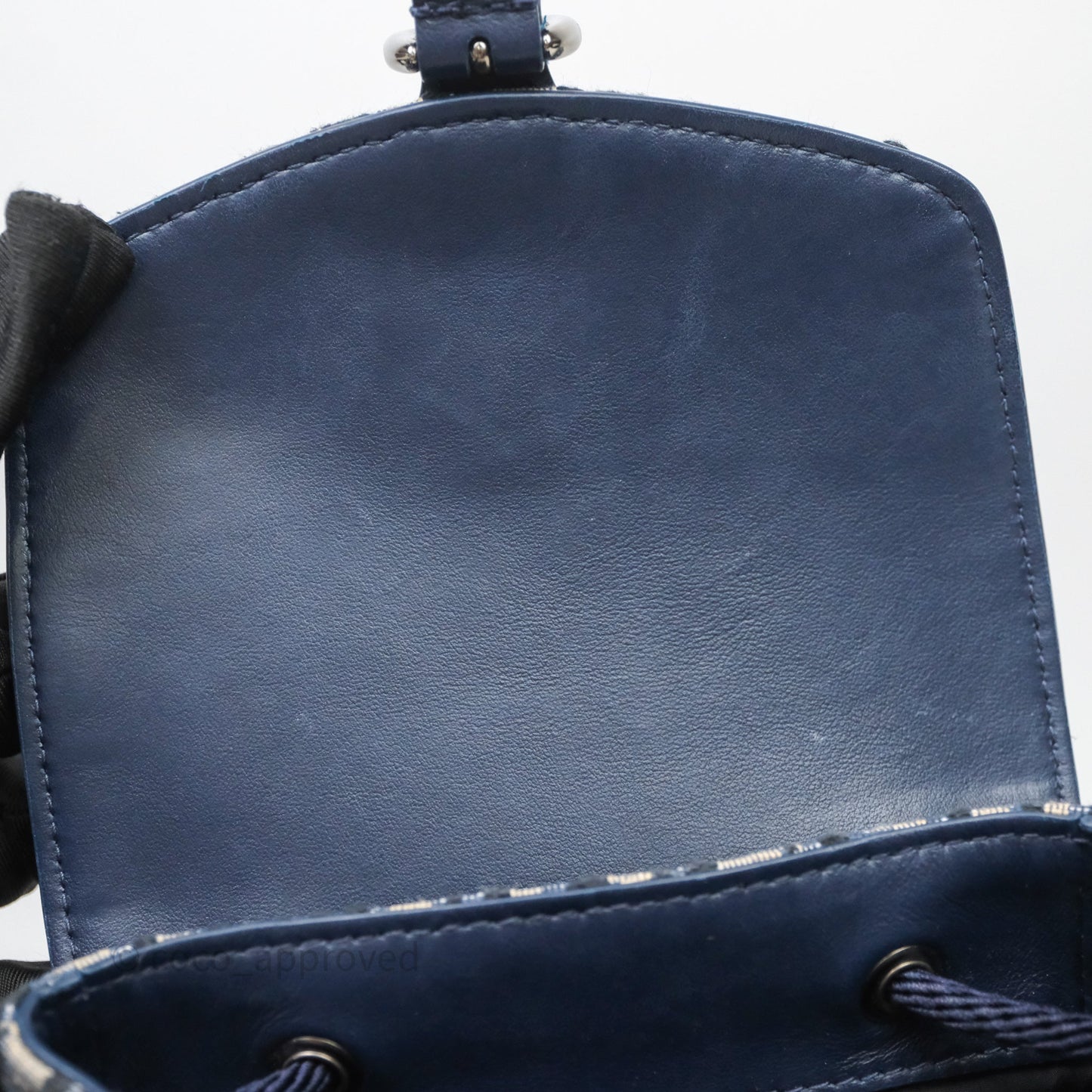 Christian Dior Mini Backpack Oblique Jacquard Beige and Blue