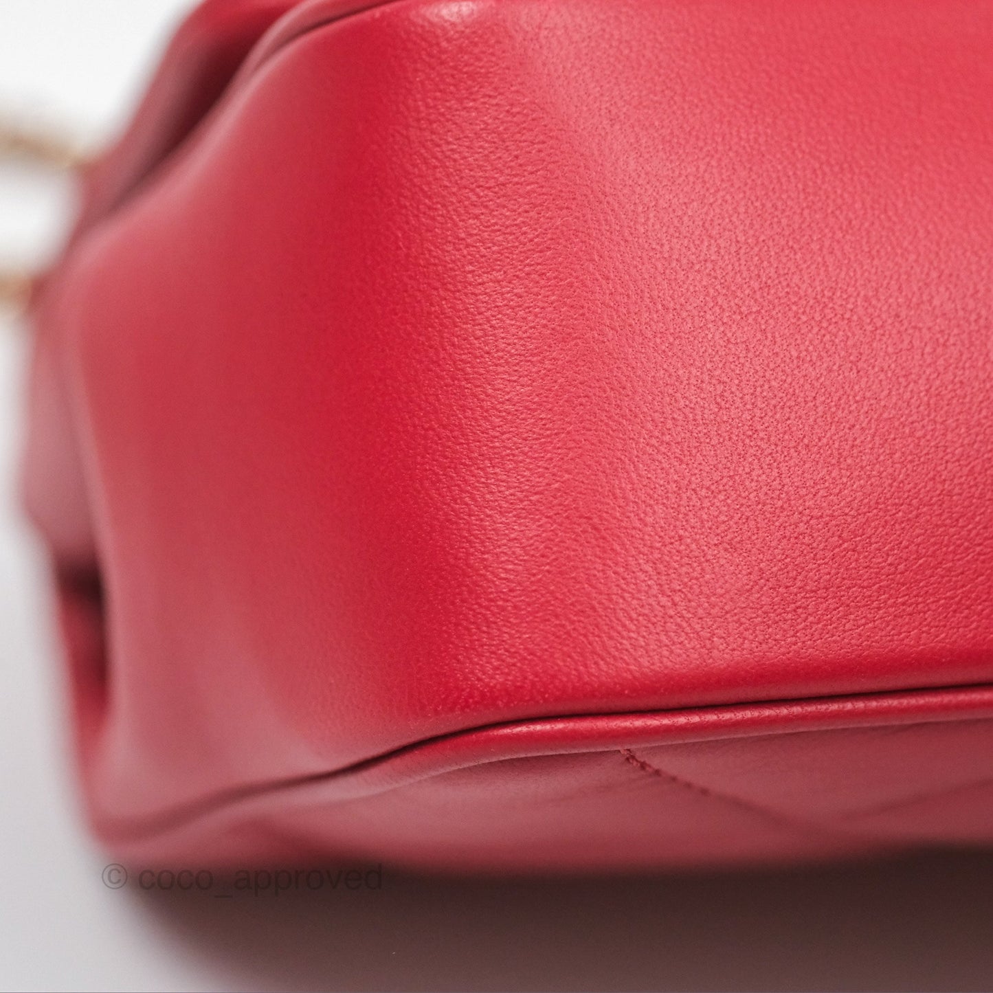 Chanel Easy Carry Flap Bag With Handle Red Lambskin Gold Hardware
