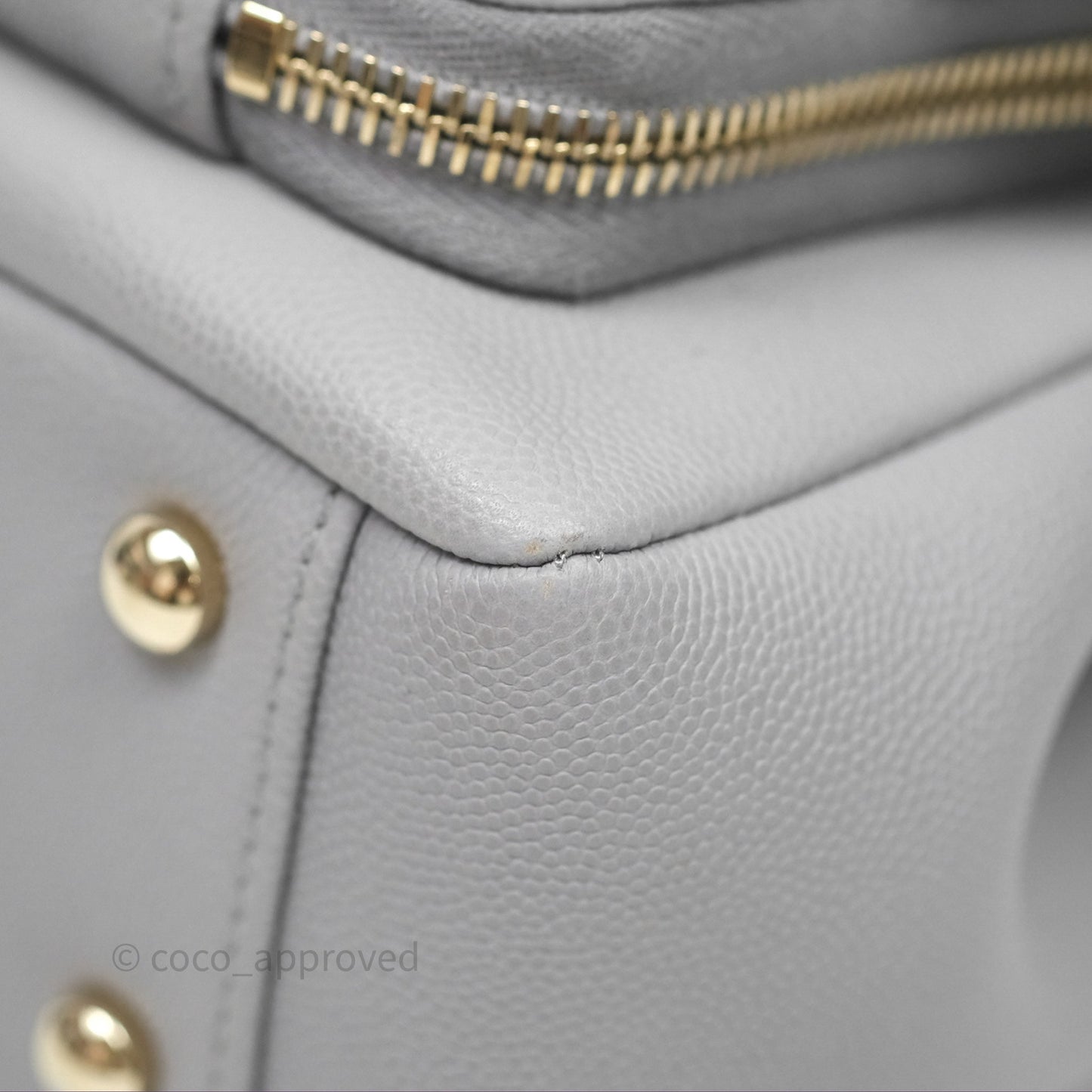 Chanel Quilted Medium Business Affinity Flap Grey Caviar Gold Hardware