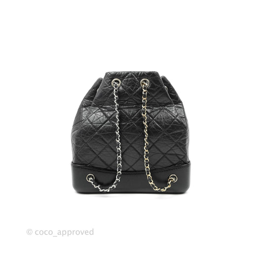 Chanel Small Gabrielle Backpack Black Aged Calfskin