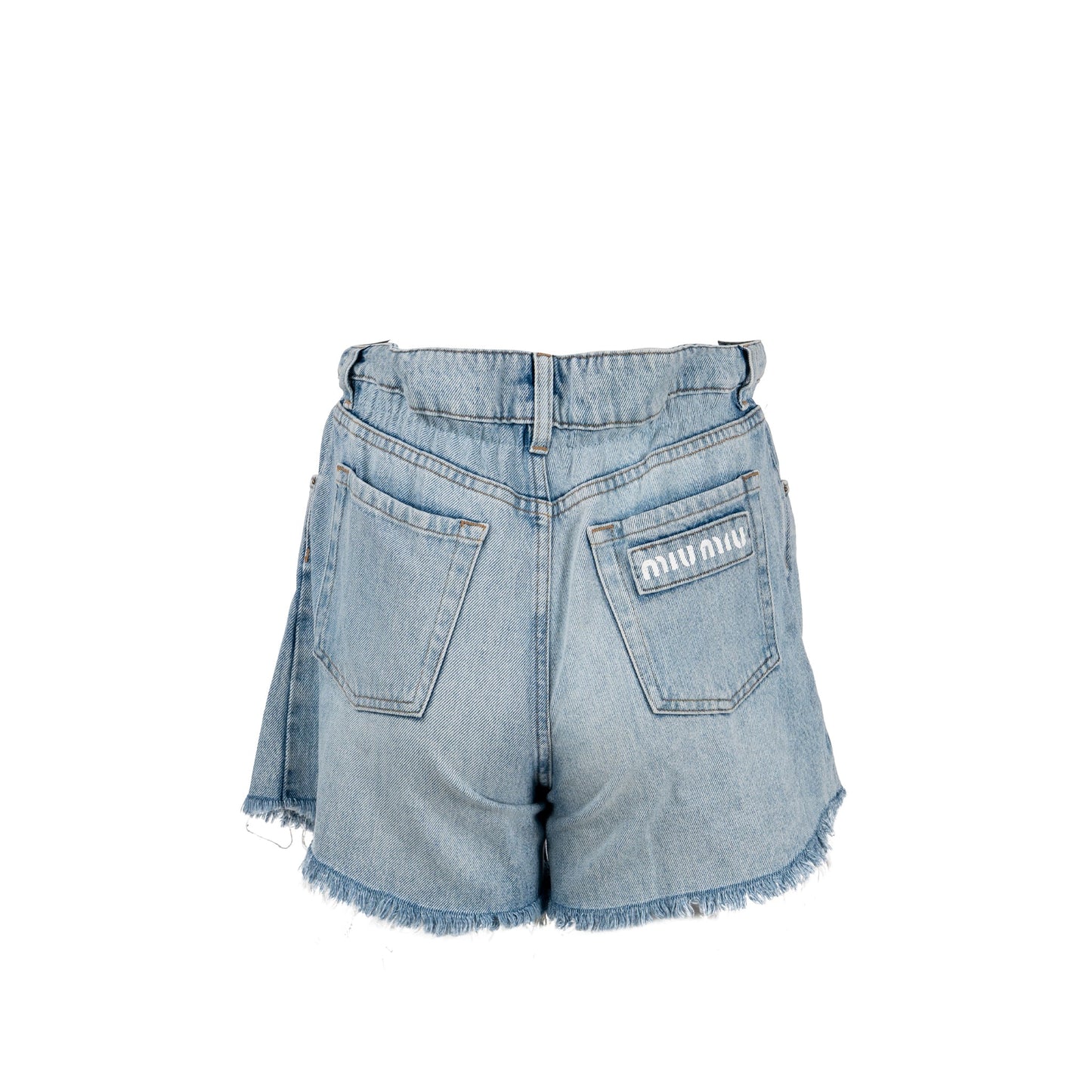 Miu miu size 24 sapphire denim blue shorts