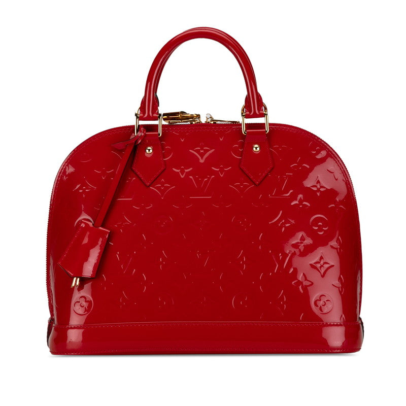 Louis Vuitton Monogram Vernis Alma MM Handbag M90098 Rose Andy Red Patent Leather  Louis Vuitton