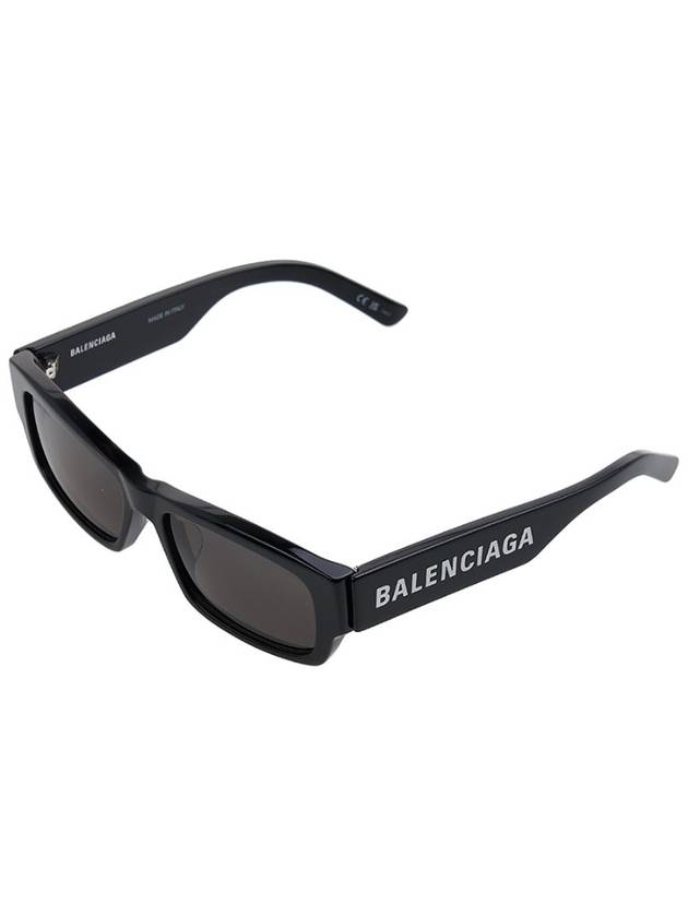 Luxury Balenciaga Acetate Rectangular Frame Sunglasses Black