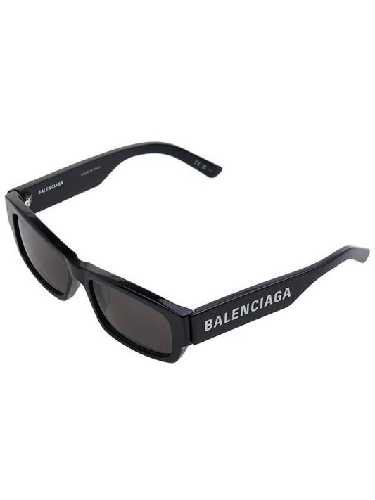 Luxury Balenciaga Acetate Rectangular Frame Sunglasses Black