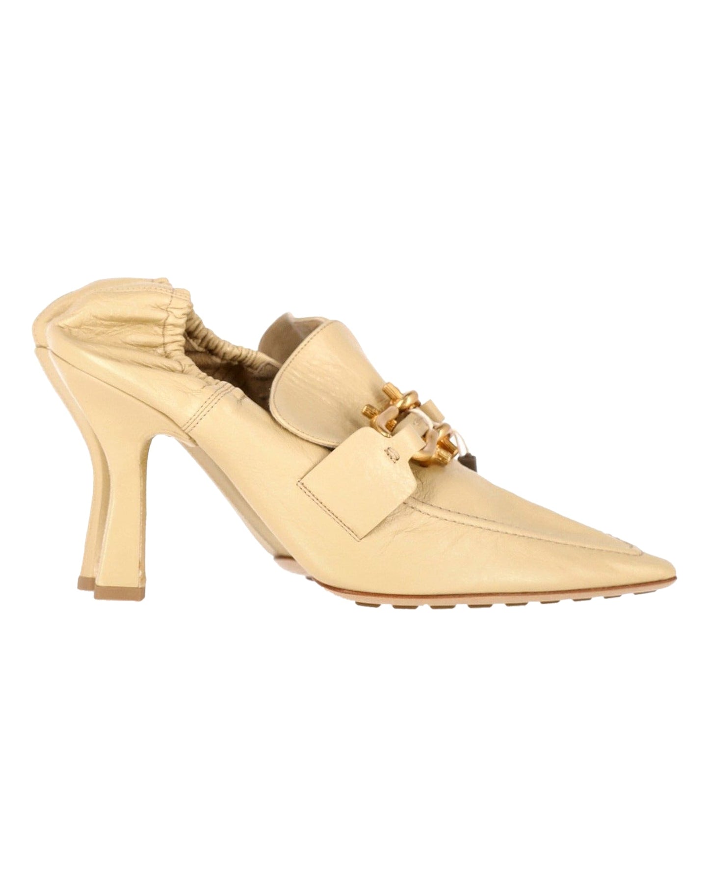 Luxury Bottega Veneta Madame Pumps in Cane Sugar Beige Lambskin Leather