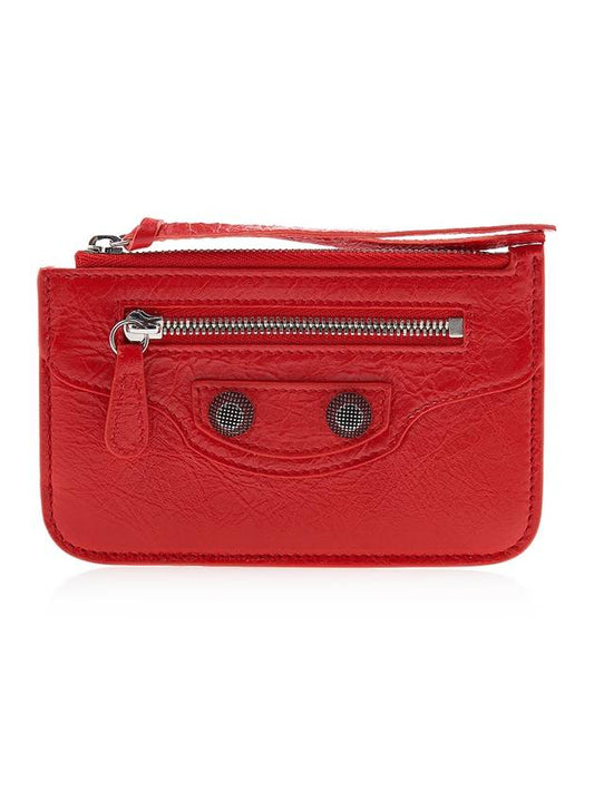 Luxury Balenciaga Le Cagole Lambskin Card Wallet Red