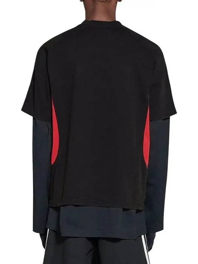 Luxury Balenciaga Logo Print Medium Fit Short Sleeve T-Shirt Black