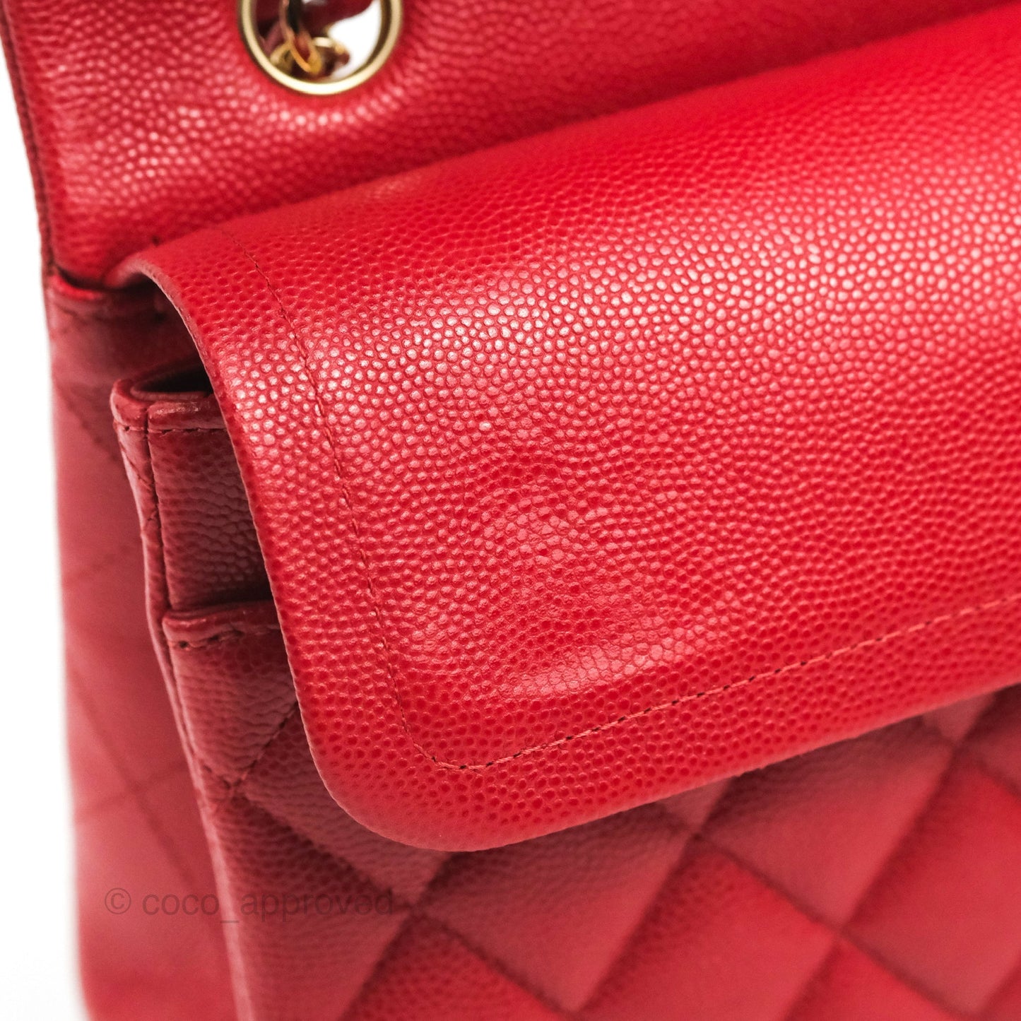 Chanel Classic Small S/M Flap Red Caviar Gold Hardware