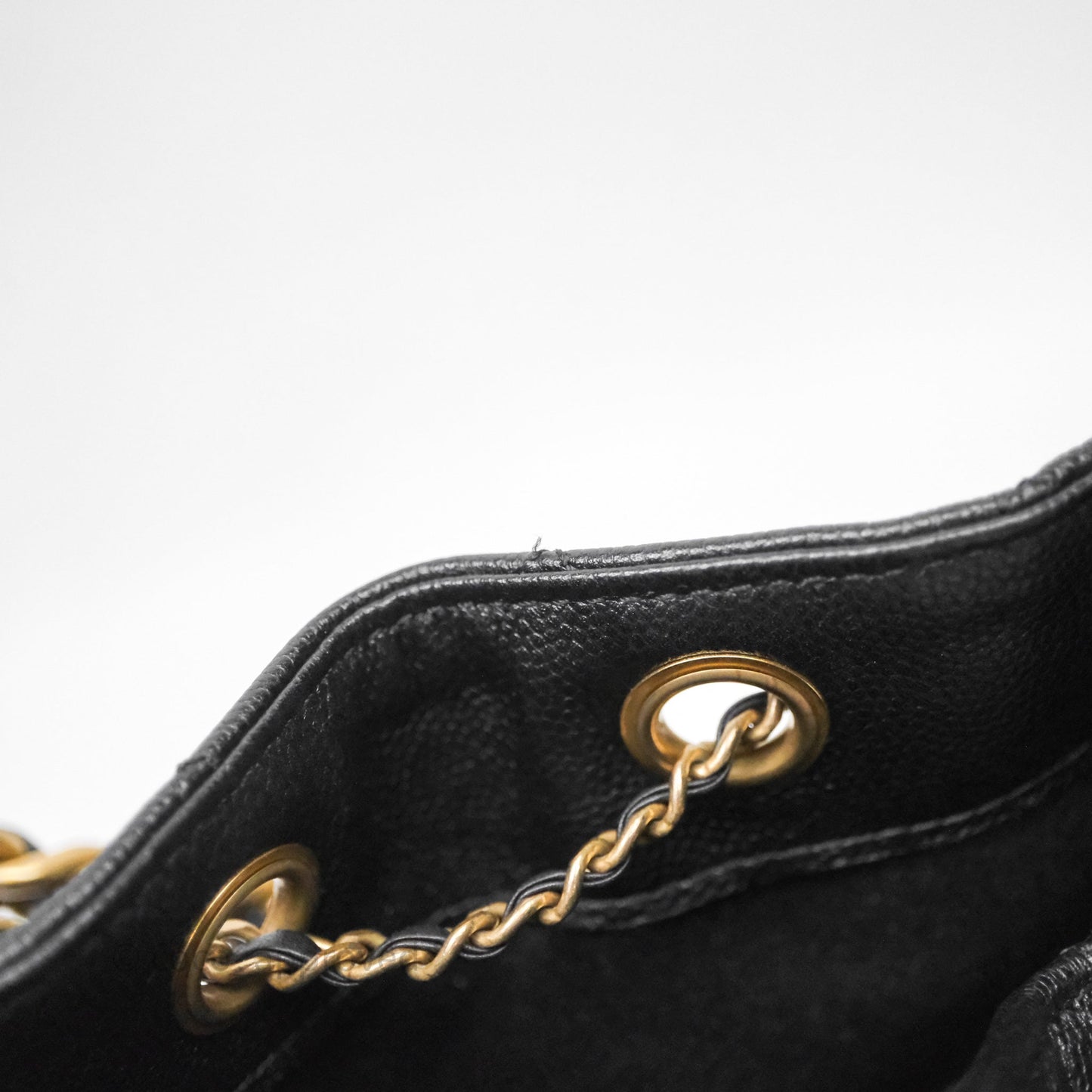 Chanel 25 Small Bag Black Caviar Aged Gold Hardware