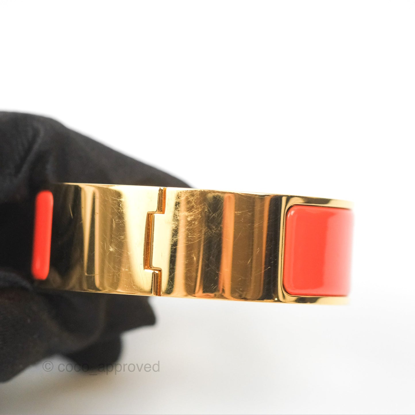 Hermès Clic Clac H Bracelet Orange Fruité Rose Gold PM