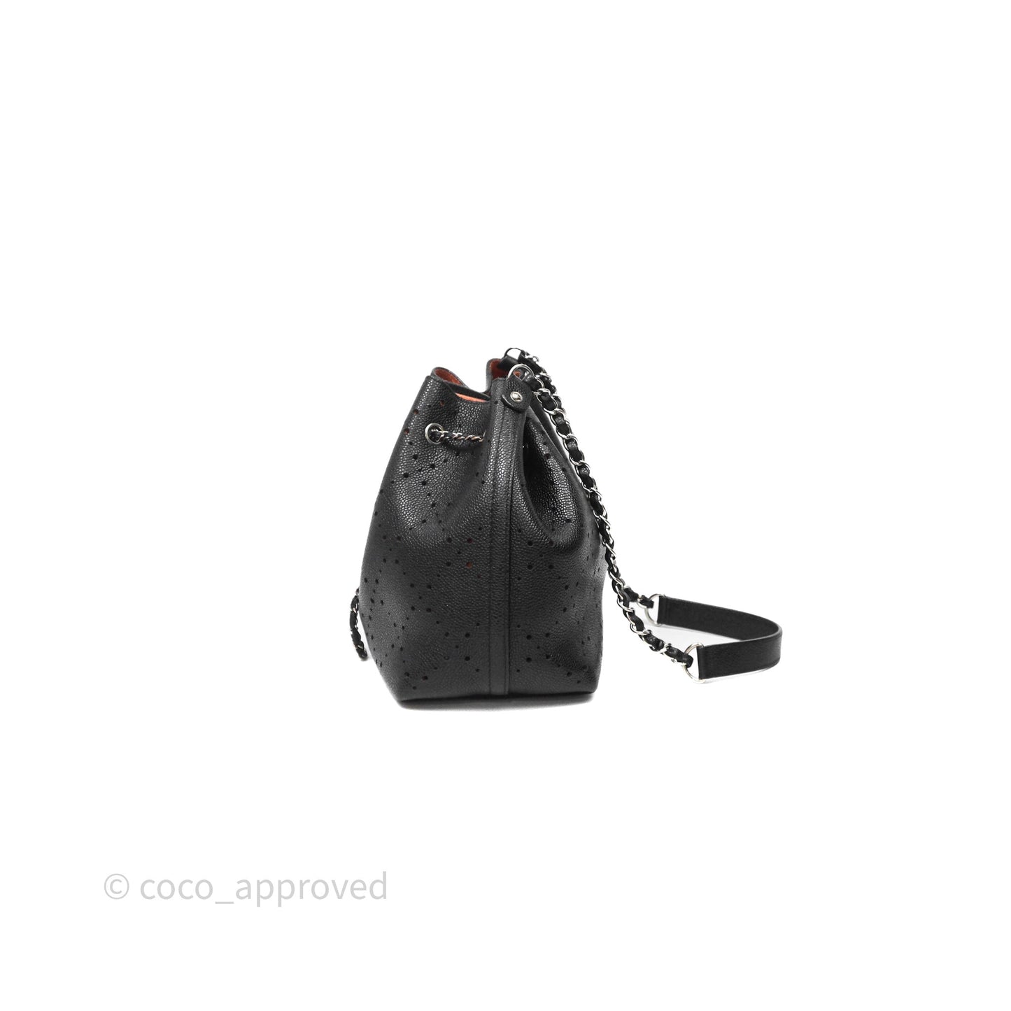 Chanel CC Drawstring Bucket Bag Black Caviar