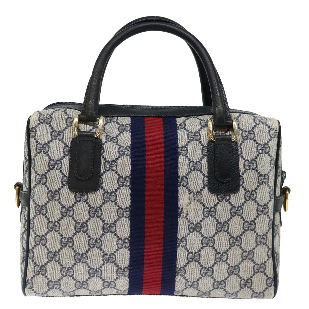 Luxury Gucci Trending 2025 GG Canvas Sherry Line Hand Bag PVC 2way Navy Red  71079