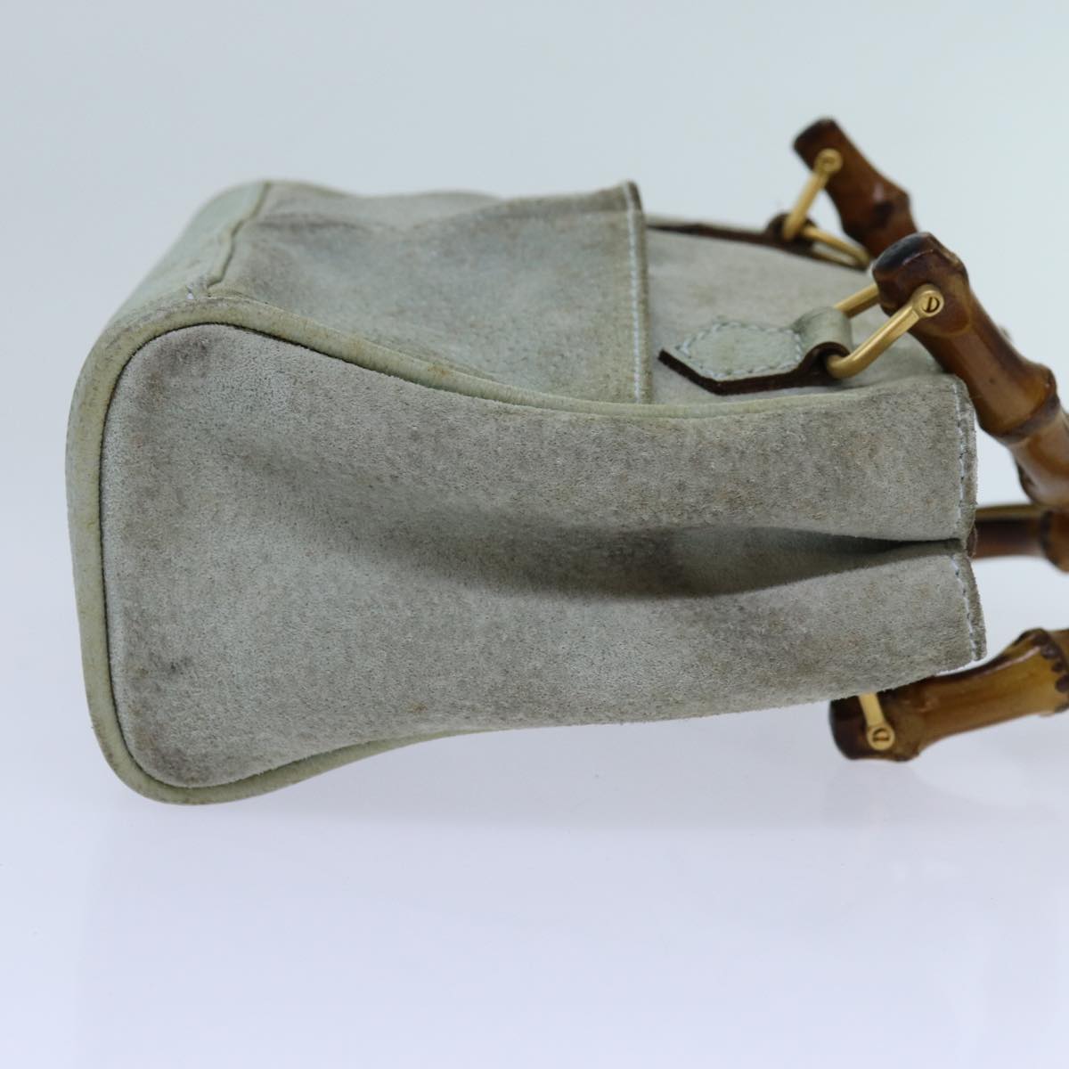 Luxury Gucci Trending 2025 Bamboo Hand Bag Suede 2way Light Blue  71086