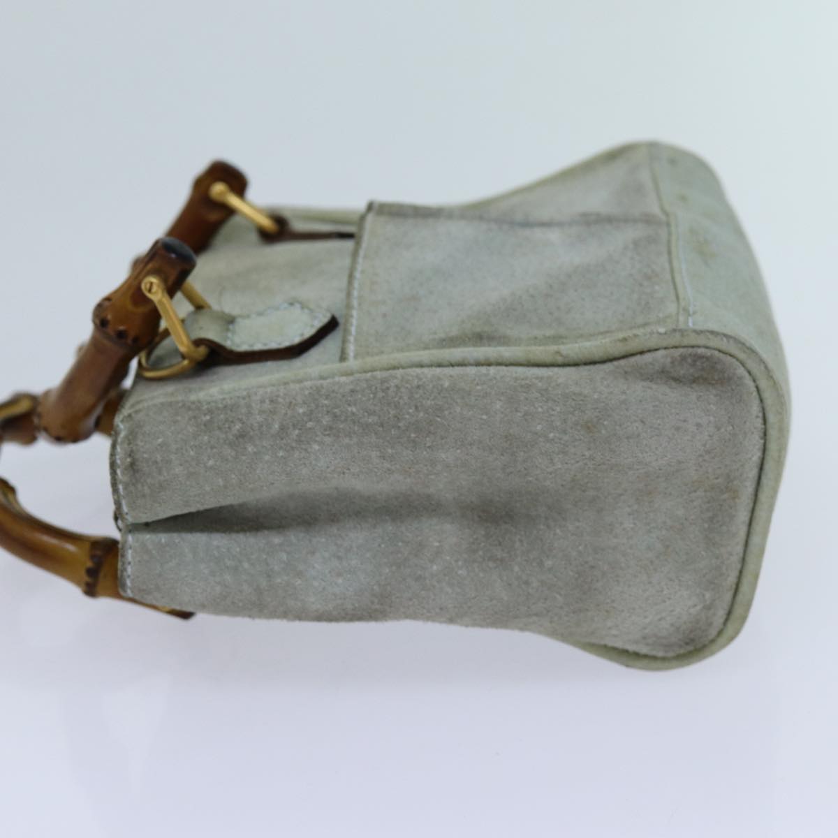 Luxury Gucci Trending 2025 Bamboo Hand Bag Suede 2way Light Blue  71086