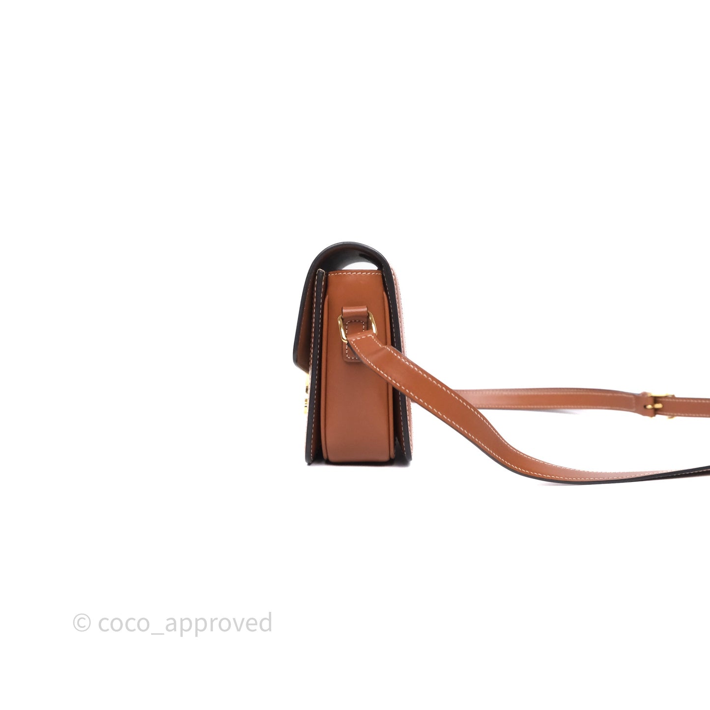 Celine Teen Triomphe Bag Triomphe Canvas Tan Calfskin